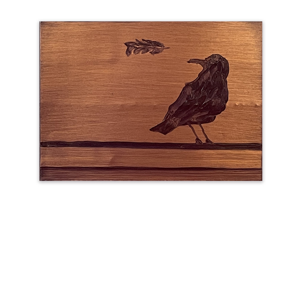 "Nostalgie au premier degré", huile sur cuivre, 7x10 cm