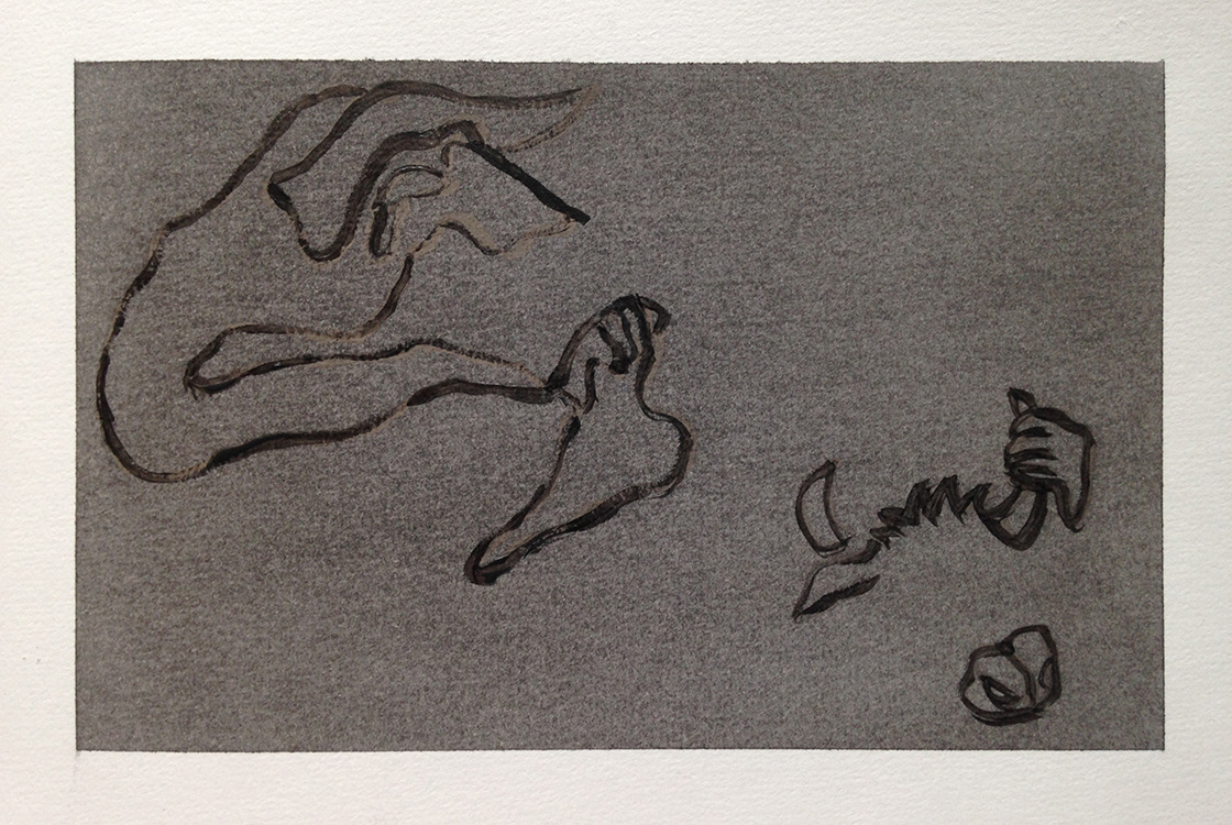 Nostalgie au premier degré - fusain sur papier - 14 x 21 cm