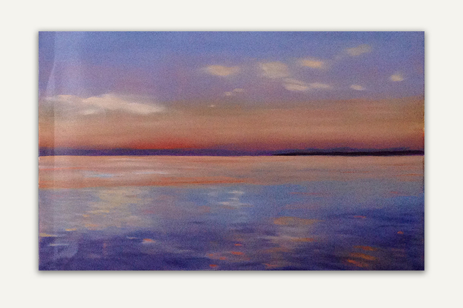 "Insides-outsides", huile sur feuille d'aluminium cuivrée, 25 x 40 cm