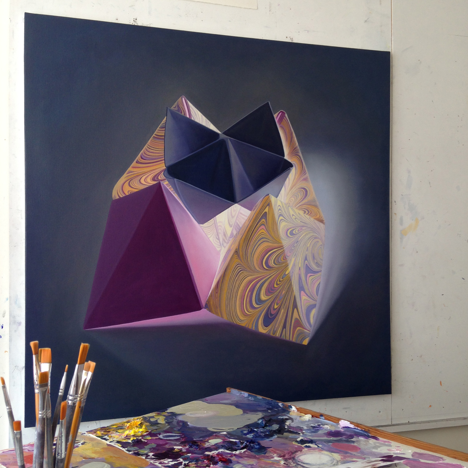 "Oxymores", huile sur toile, 120 x 120 cm, 2025
