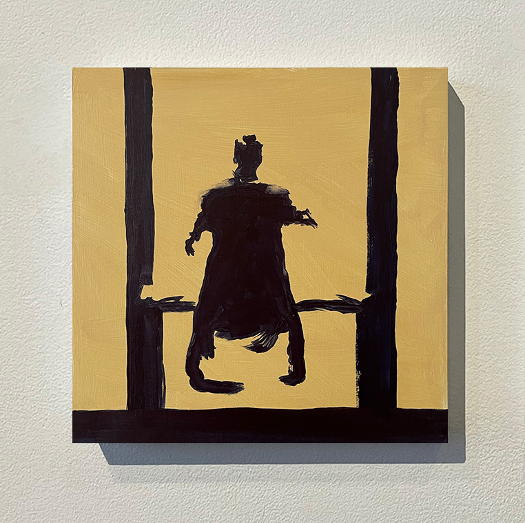 « Inside-outside », huile sur bois, 30x30 cm
