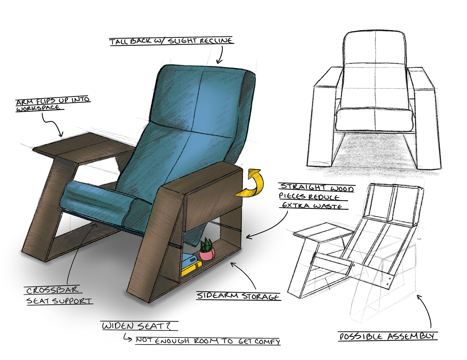 storage sitting chair