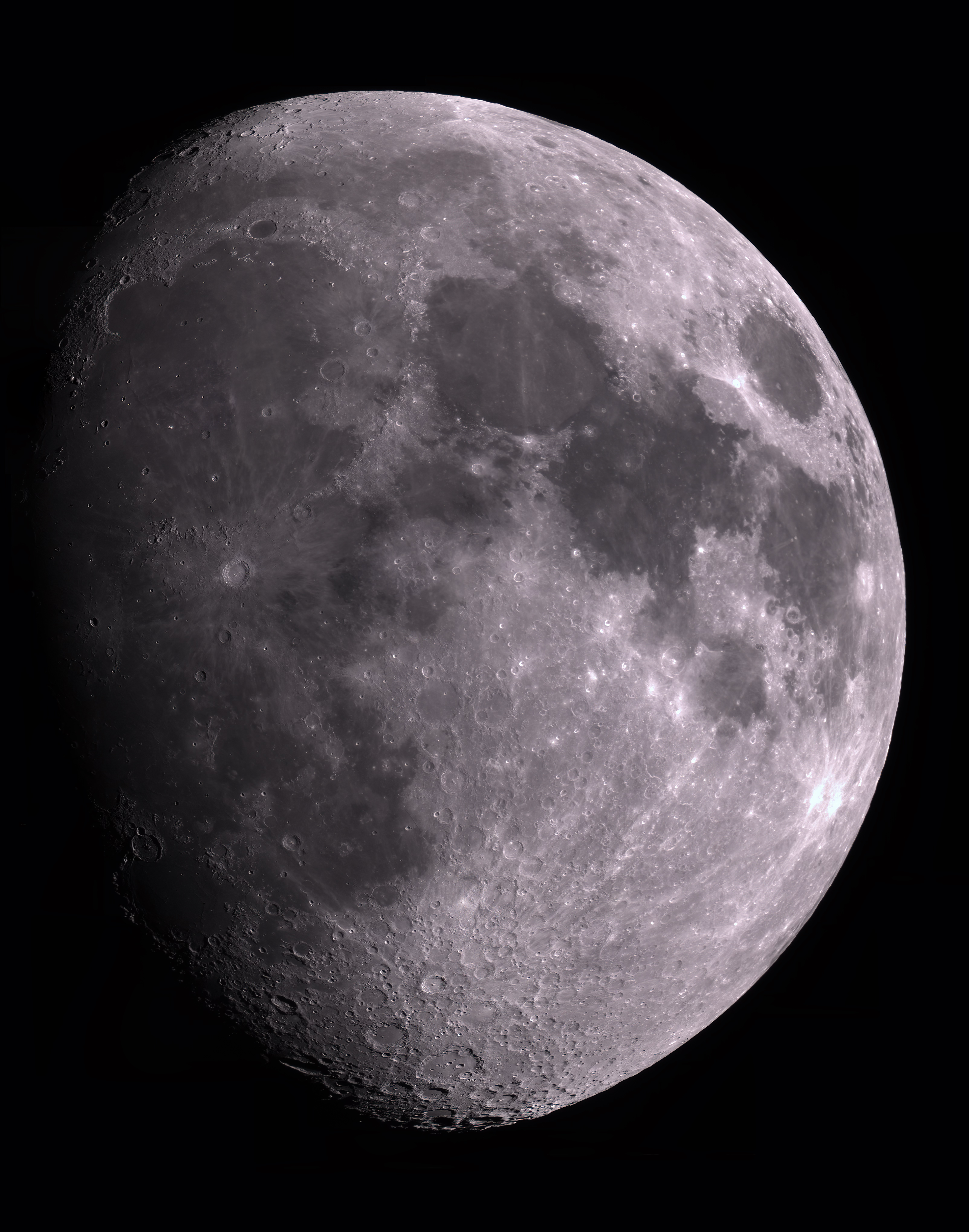 Moon nearing full 46 images combined