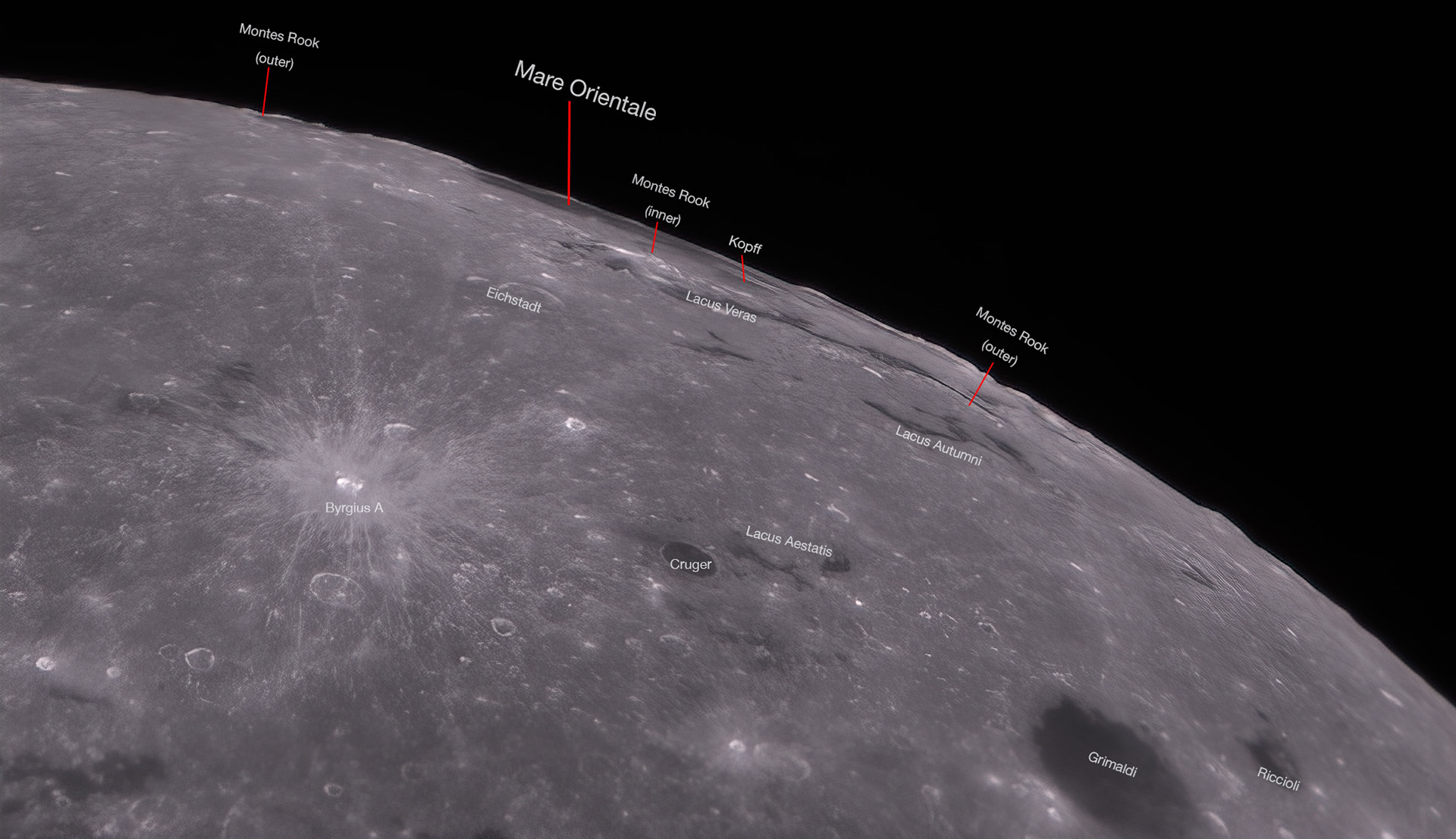 Libration of the Moon exposes Mare Orientale