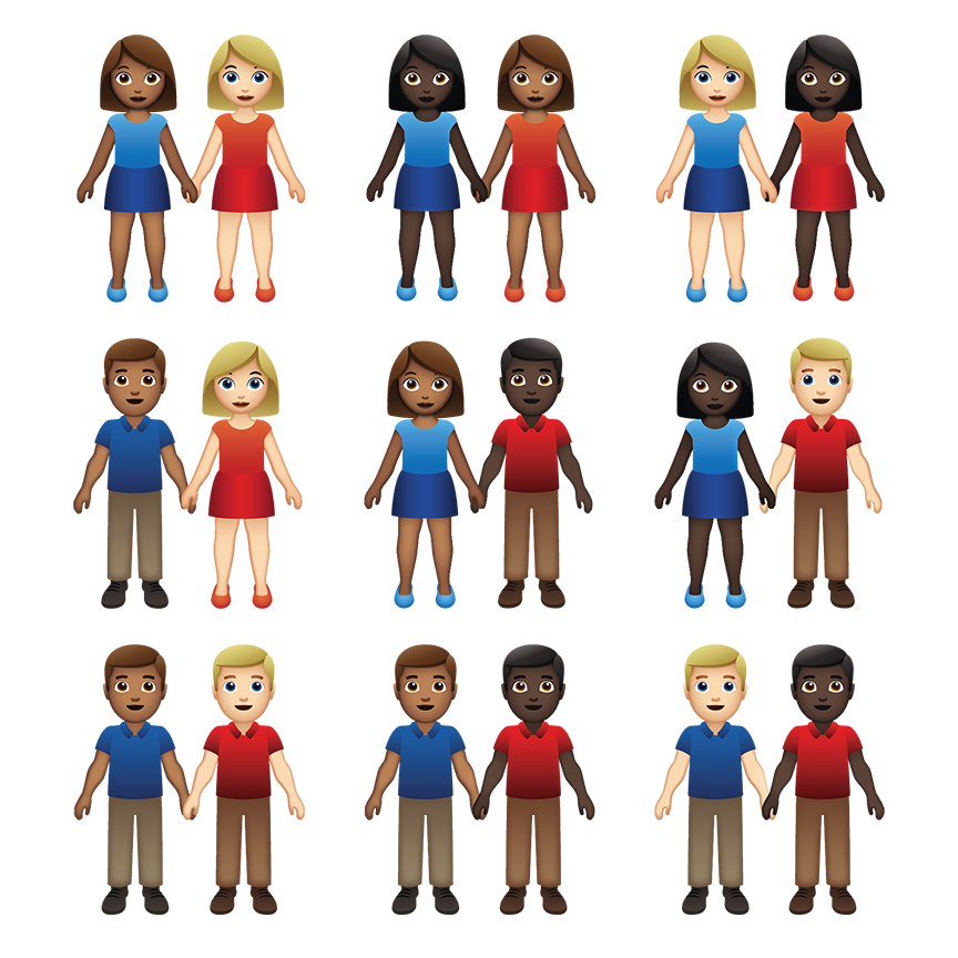 Interracial/inter-skintone couple — holding hands