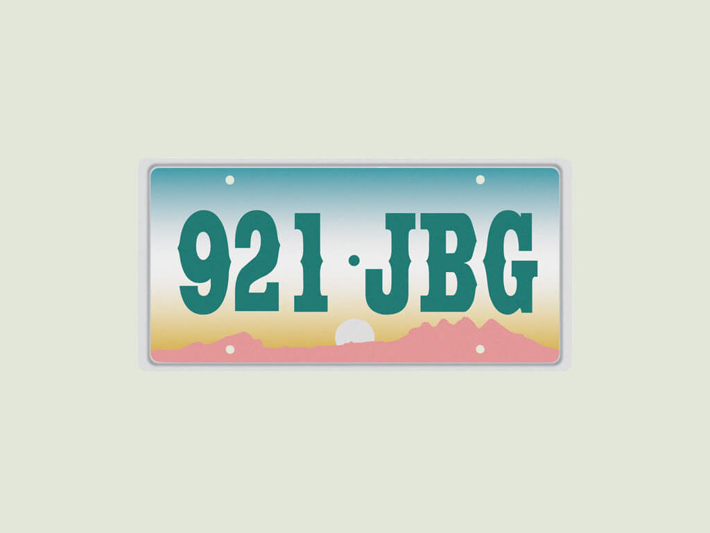 movie prop license plate