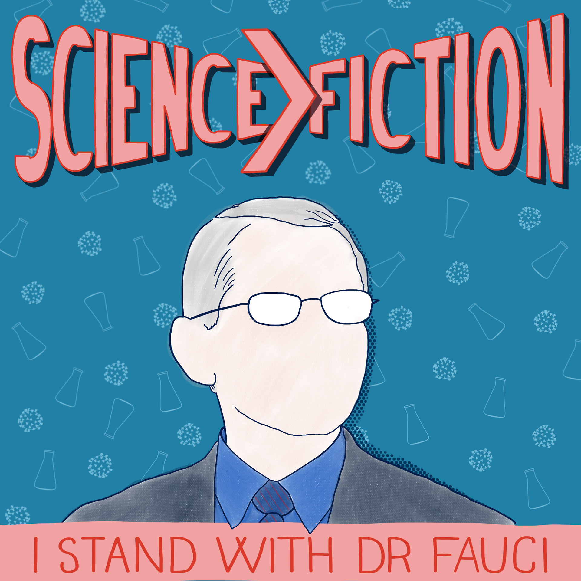 Hand lettered and illustrated Science is greater than Fiction
