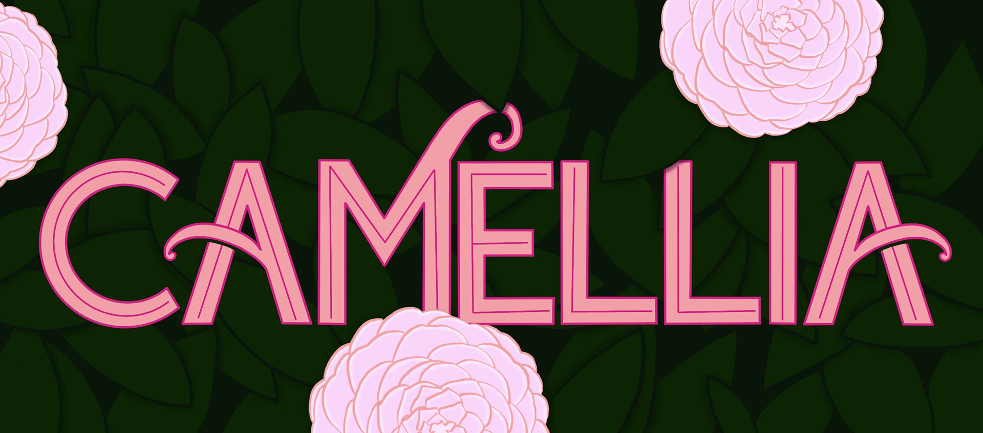 Hand lettered and illustrated Camellia