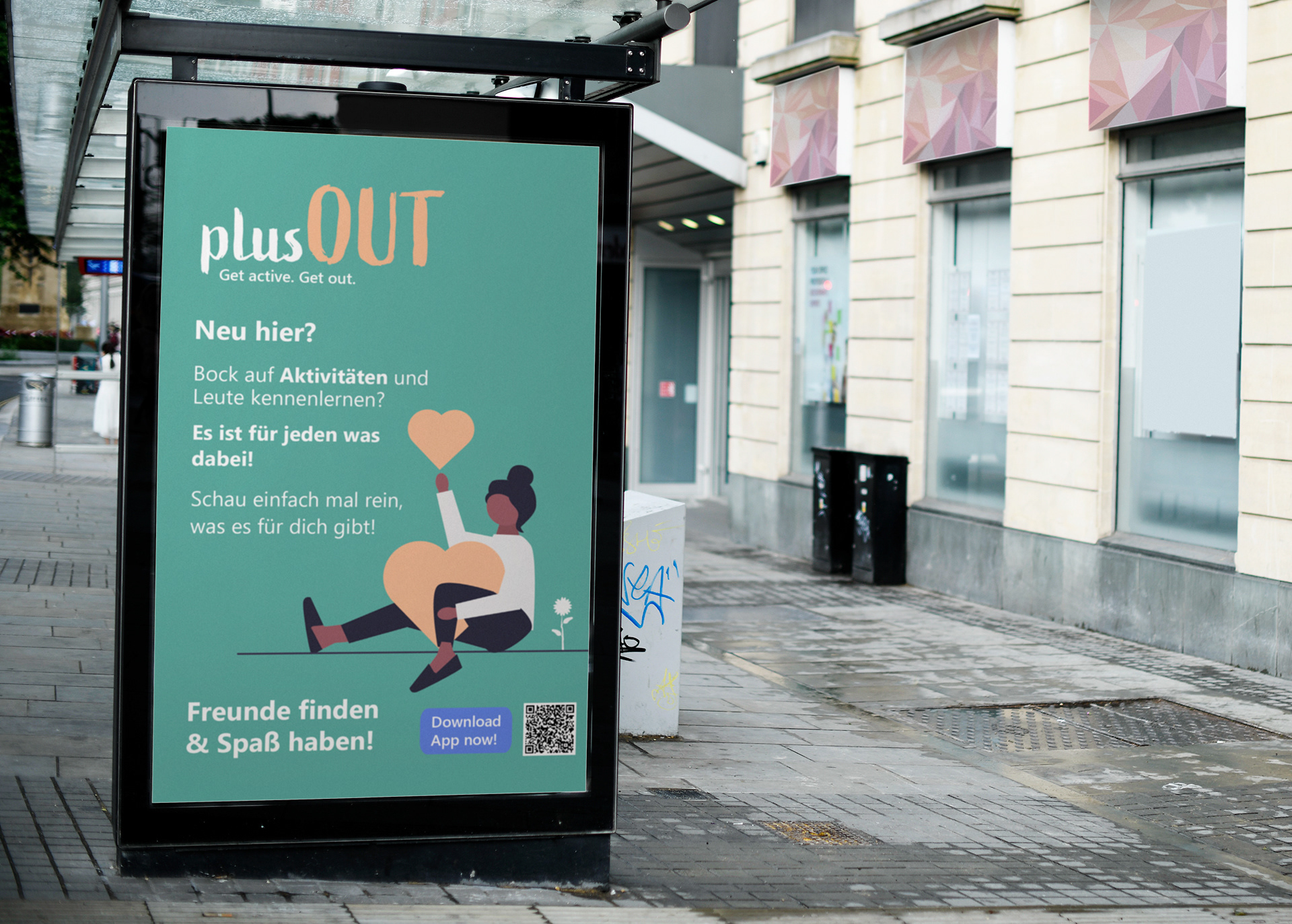 Mockup von einem Werbeplakat in der Stadt um neue Kundinnen und Kunden anzuwerben