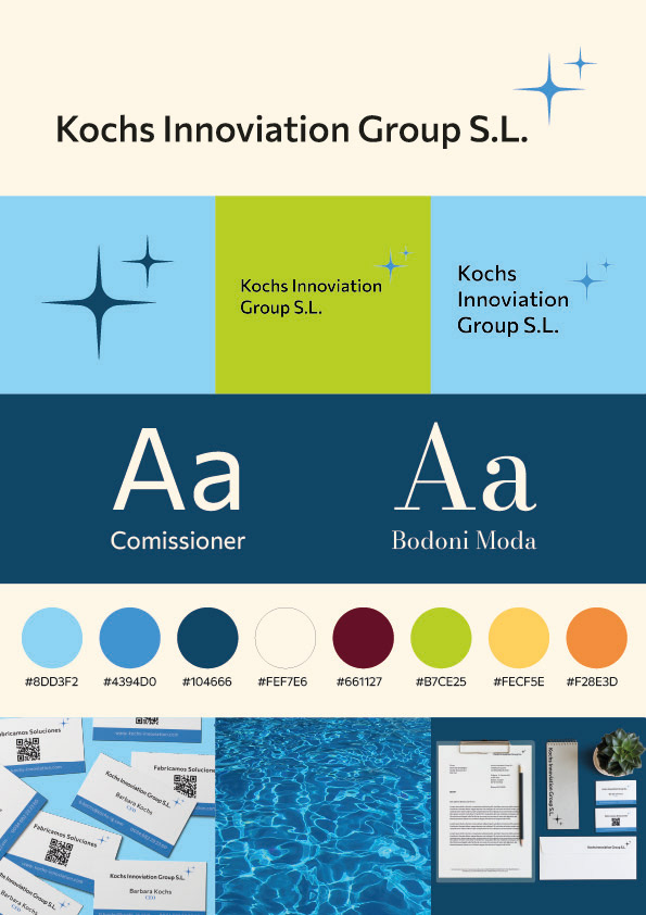 Corporate Design Style Guide für Unternehmen Kochs Innoviation mit Logo Farbe Typo und Mockups