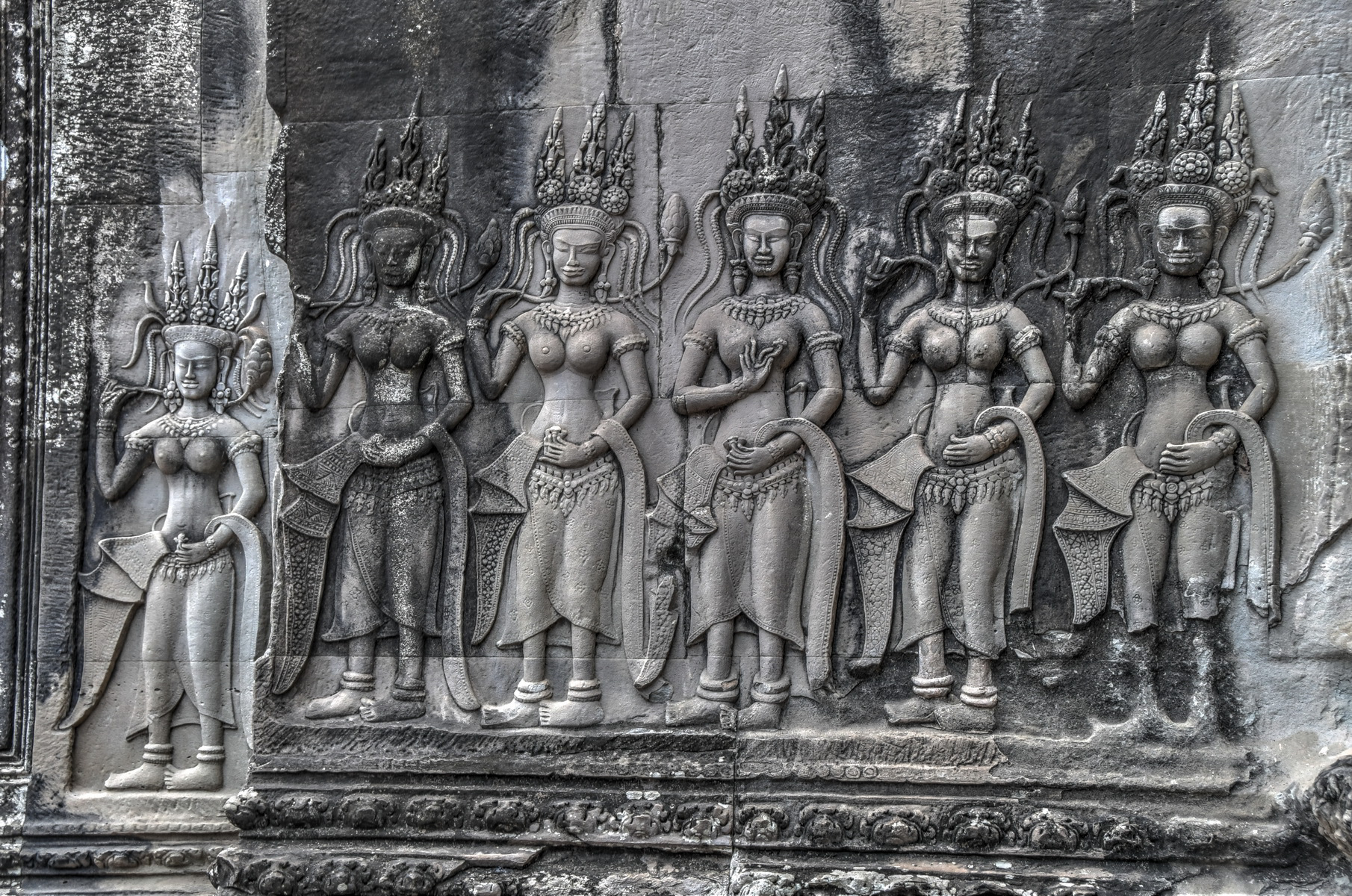 Bas relief à Angkor Wat