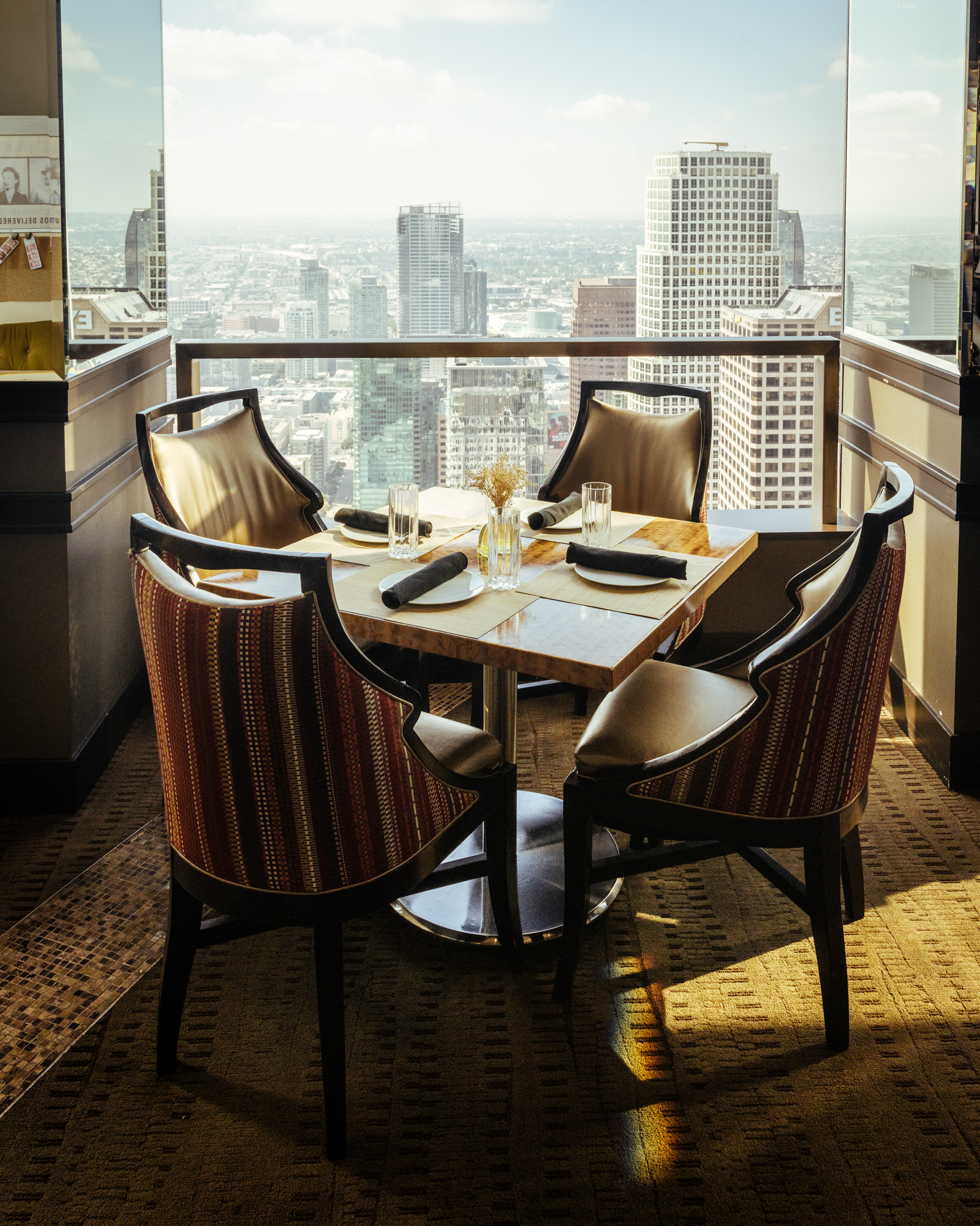 Interior Luxury dining in Downtown Los Angeles. Photographed by Marco Gallico.