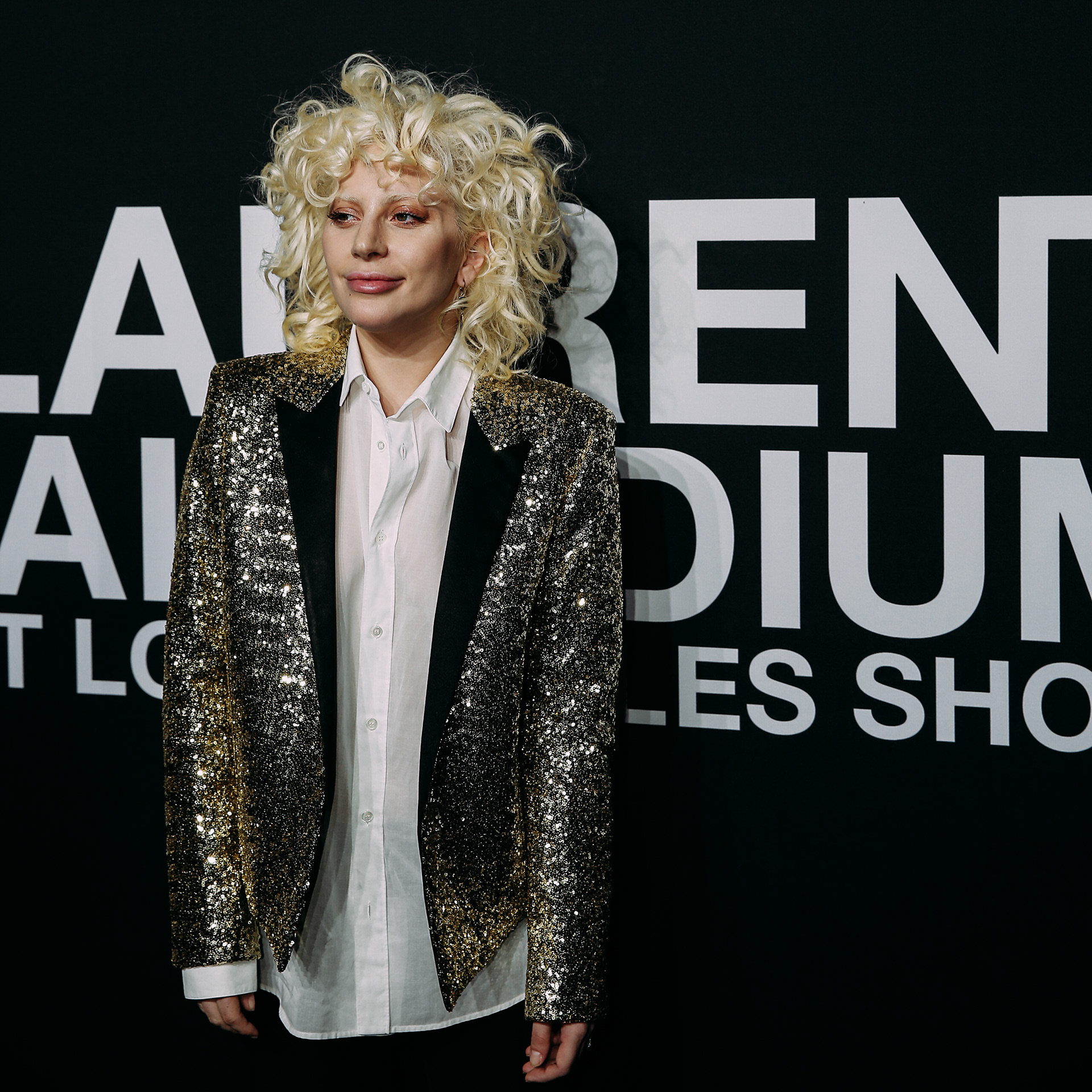 Lady Gaga at the Saint Lauren red carpet in Hollywood. Photography by Marco Gallico