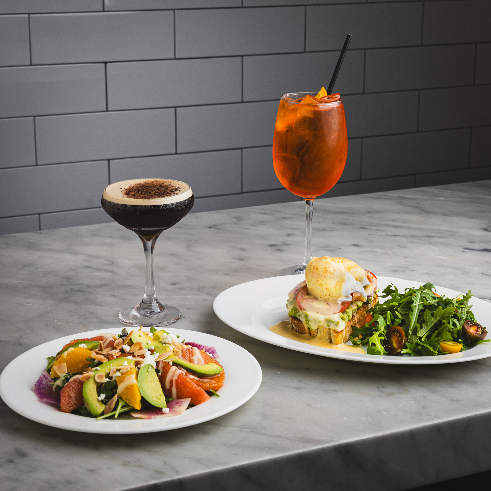 Hospitality photography in Los Angeles by Marco Gallico, featuring professional food and beverage shts of brunch, meals, cocktails for restaurants, bars and hotels.