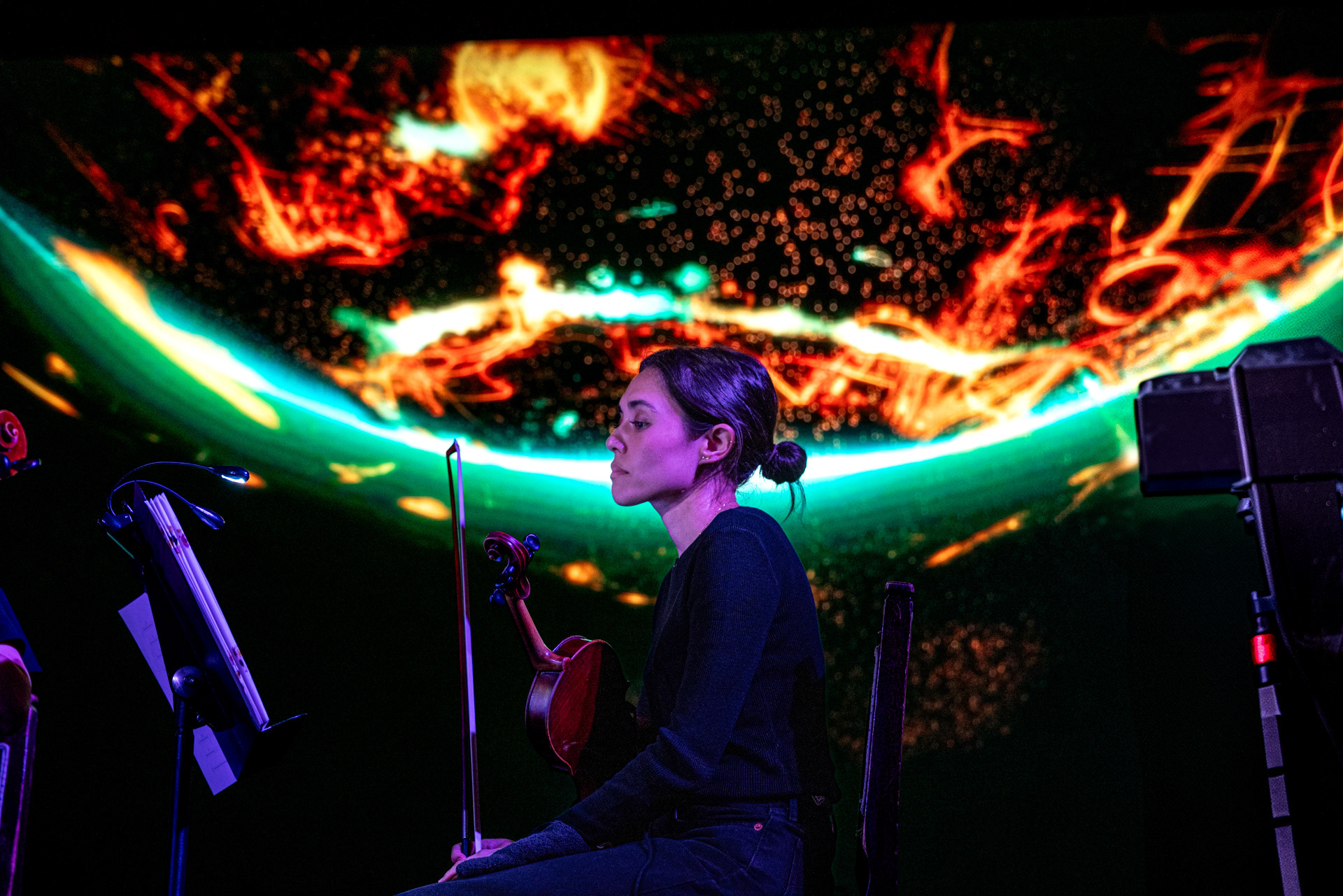 Musician on Stage at The Ebell of Los Angeles. Photo by Marco Gallico