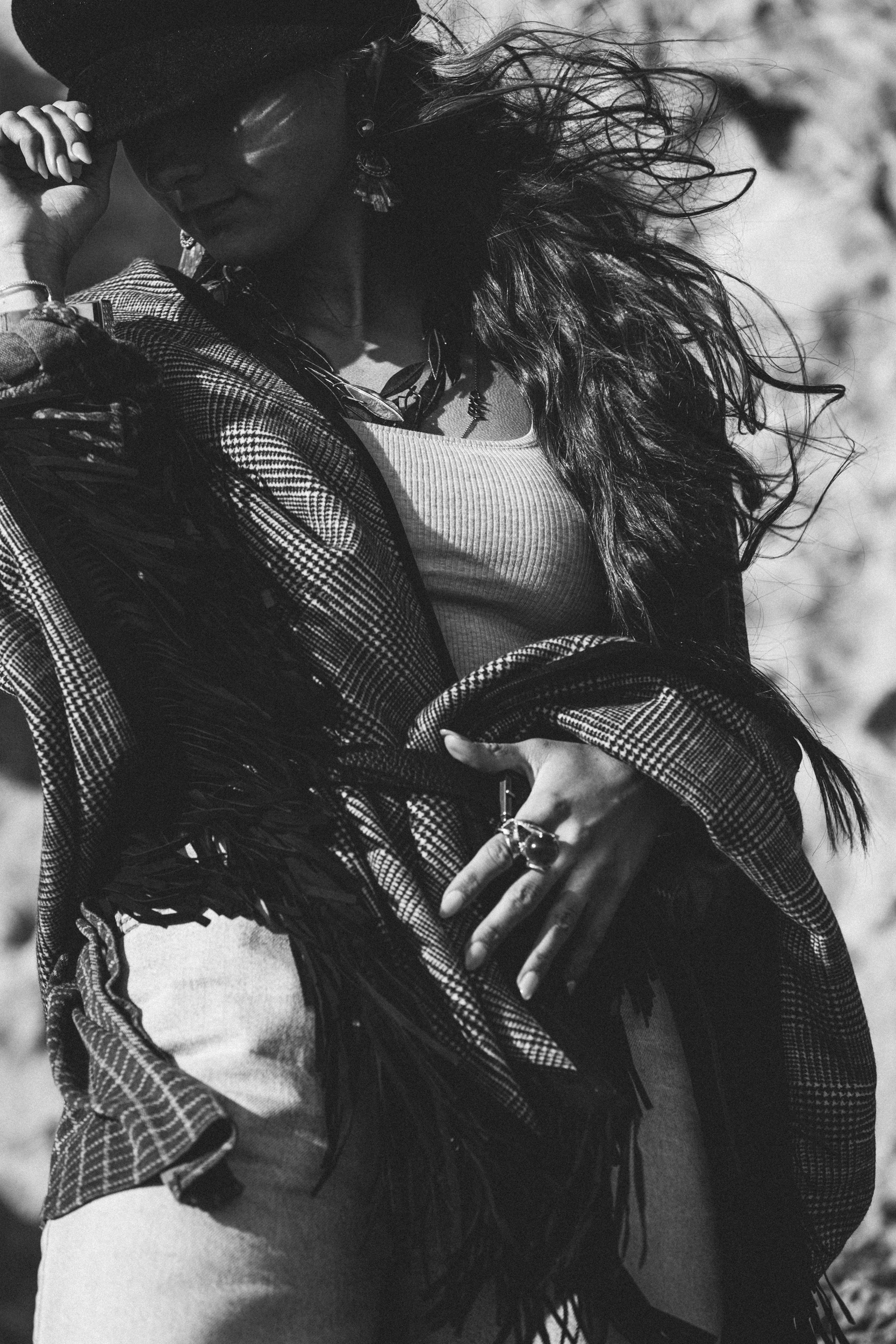 Fashion portrait highlighting clothing details and accessories los angeles