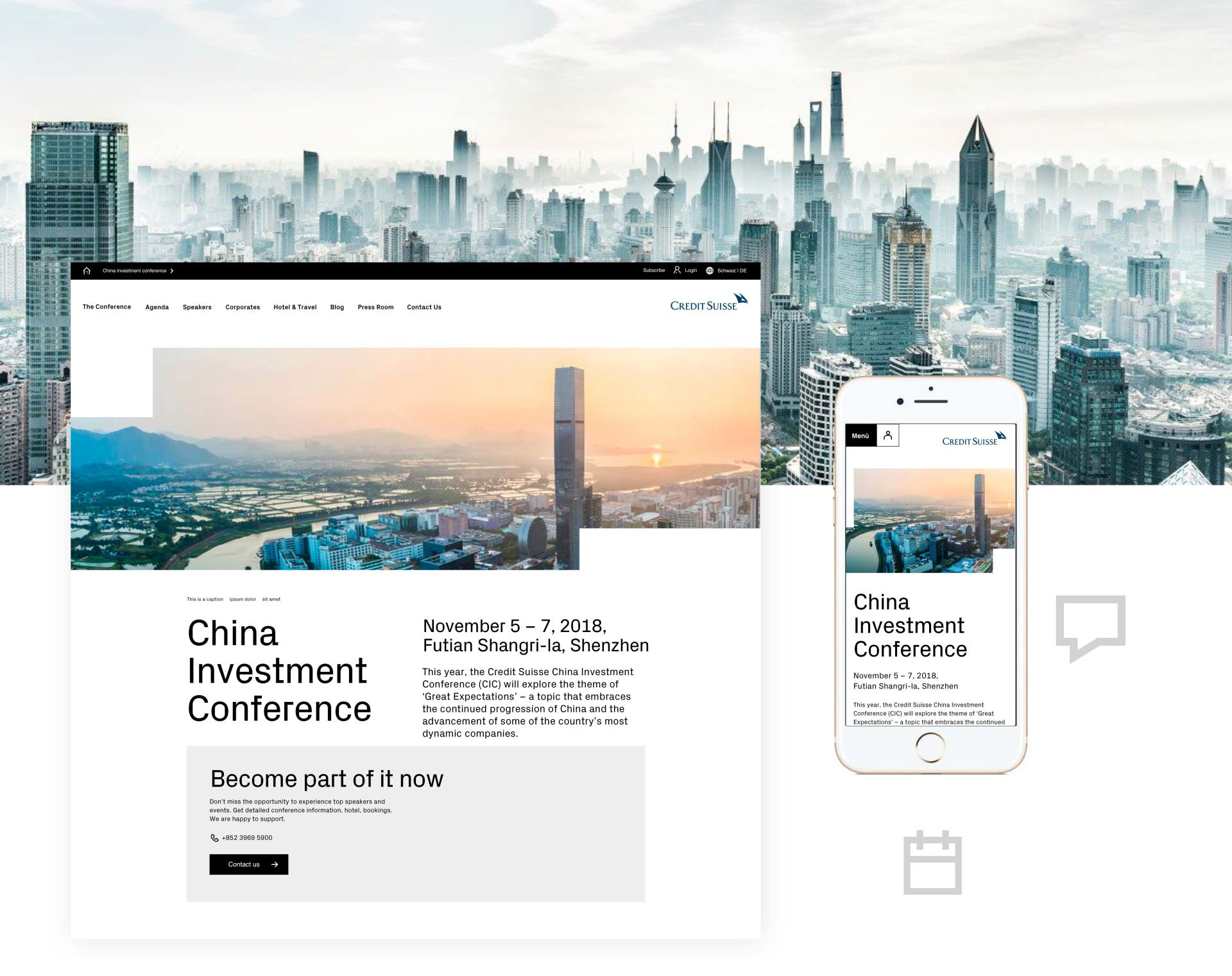 Credit Suisse digital conference platform design