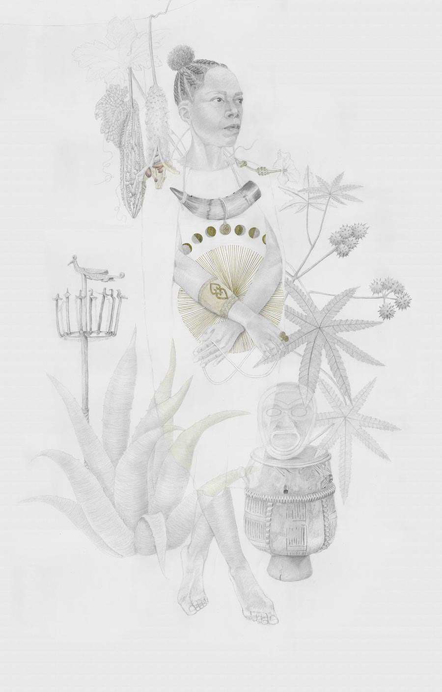 Black contemporary art, Black contemporary drawing, Botanical Legacies