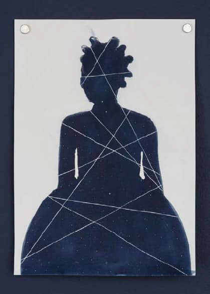 African cosmology. Cyanotype on paper. Afrofuturism.