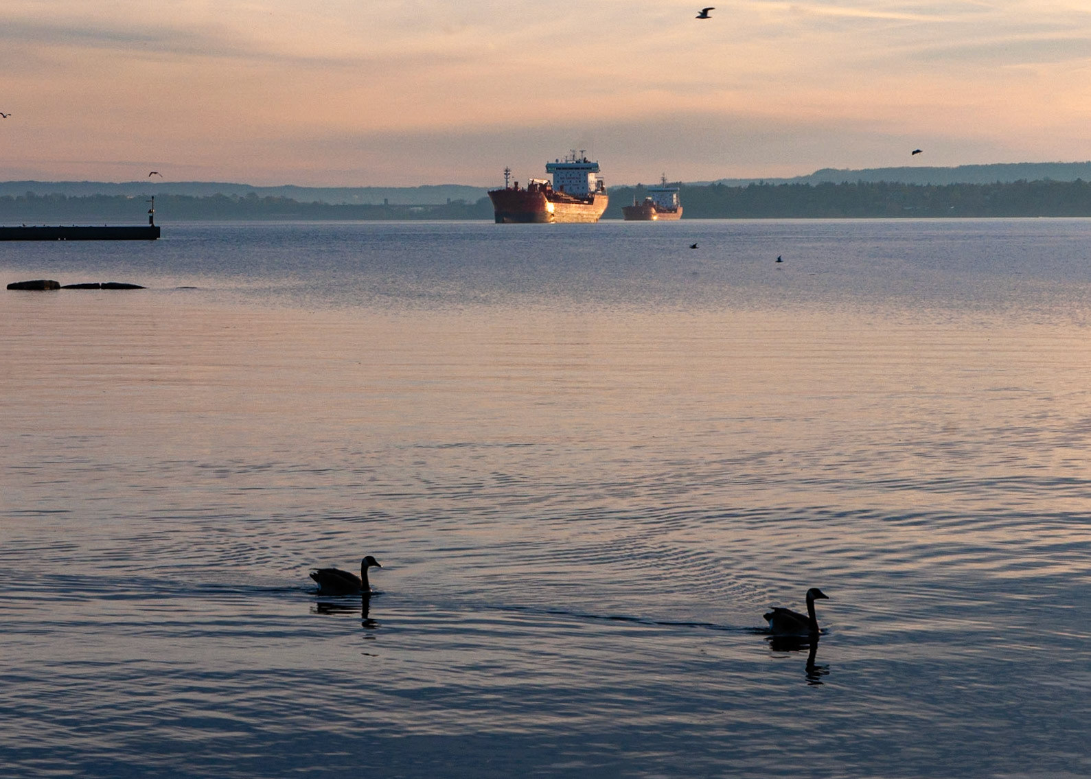 Sunset at Hamilton Harbor near Canada Inland Waters Eastport Drive