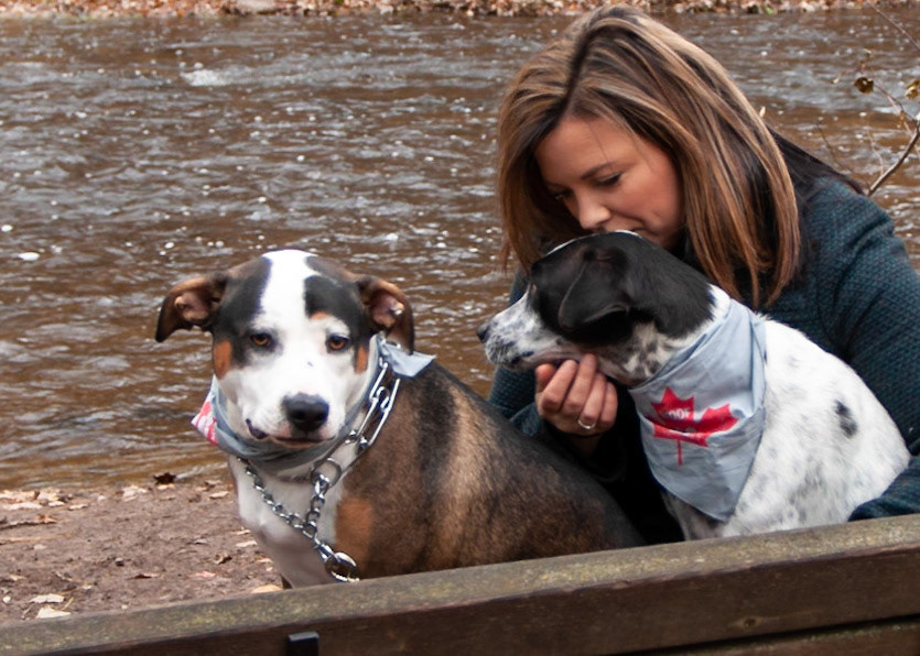 Amber with her dogs at Lowville Park