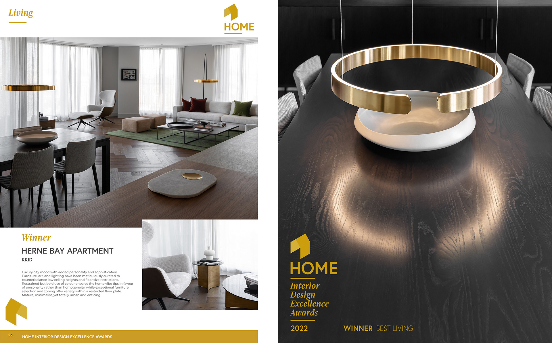 Award-winning Herne Bay apartment by KKID, photographed by Hamish Storey and recognised in the HOME Interior Design Excellence Awards