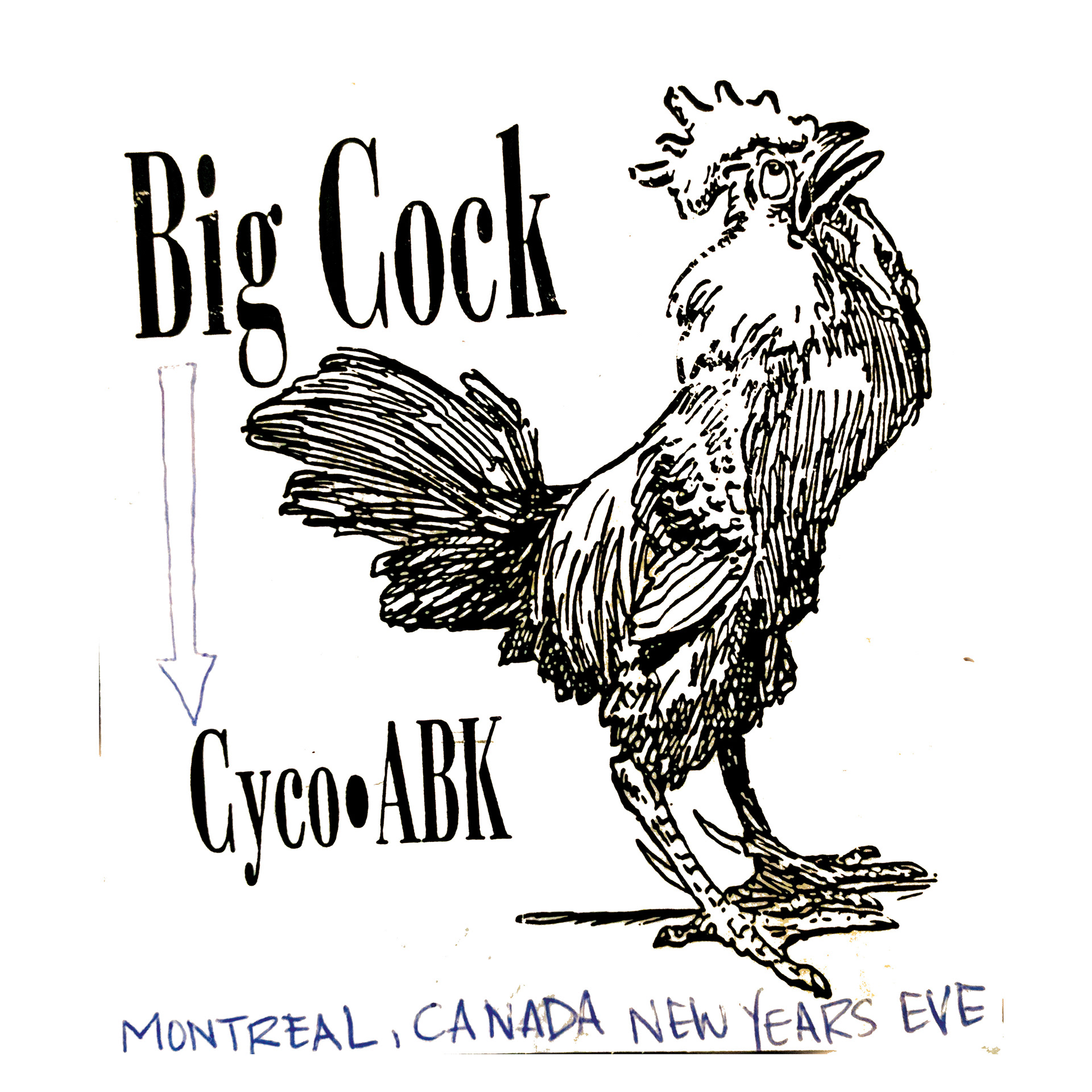 BIG COCK - photocopied stickers