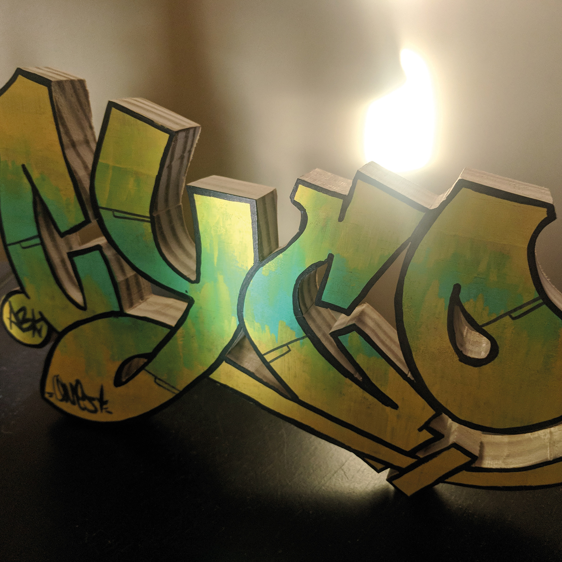 CYCO - carved wood and enamel