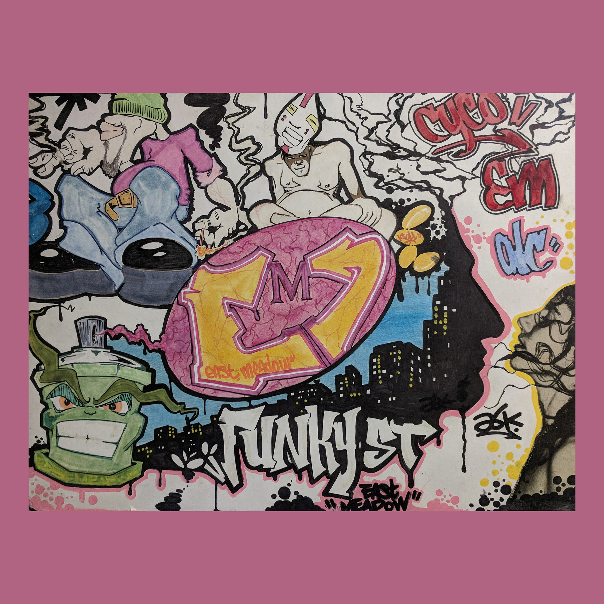 "EMI" marker, acrylic, ink