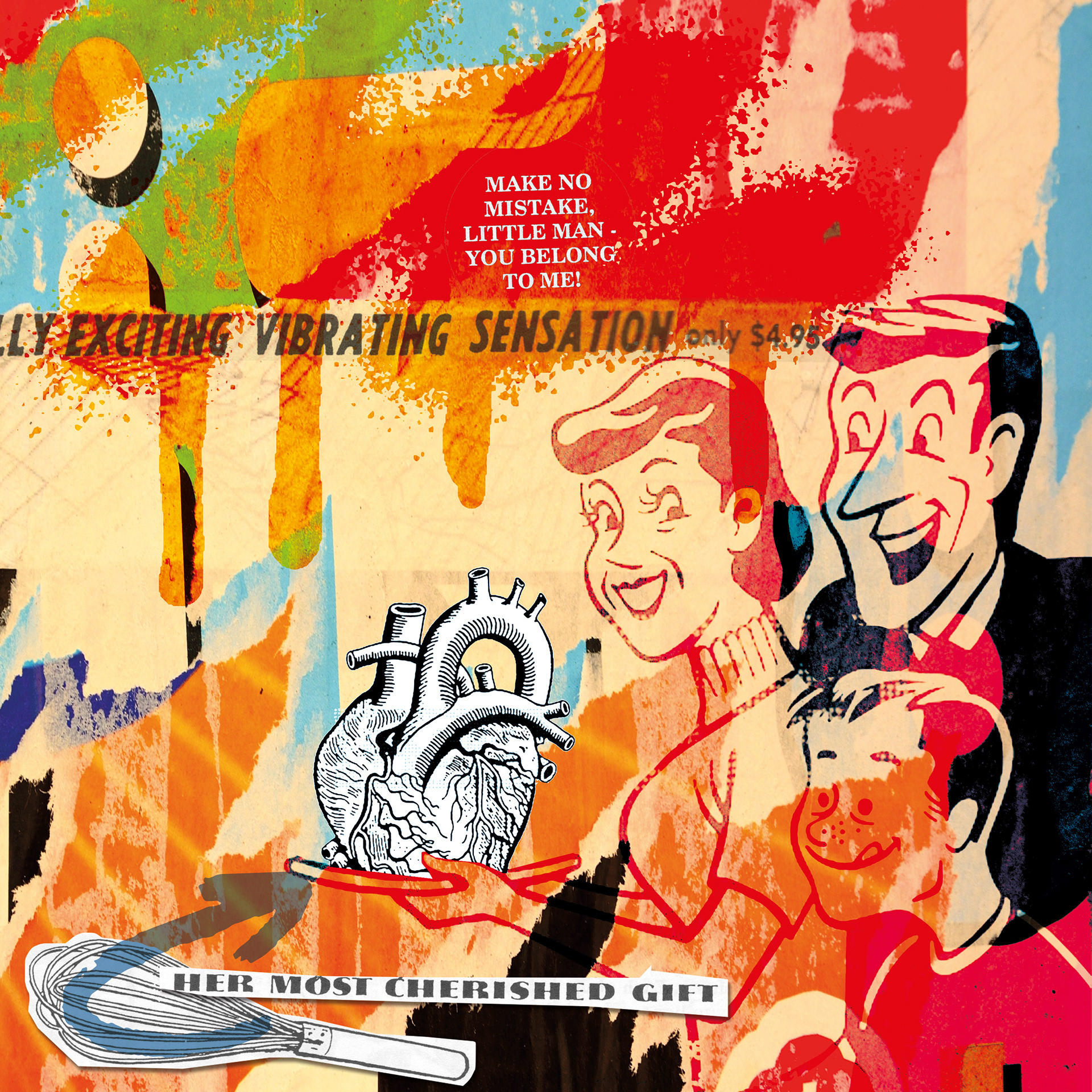 "Most Cherished" collage, ink, enamel