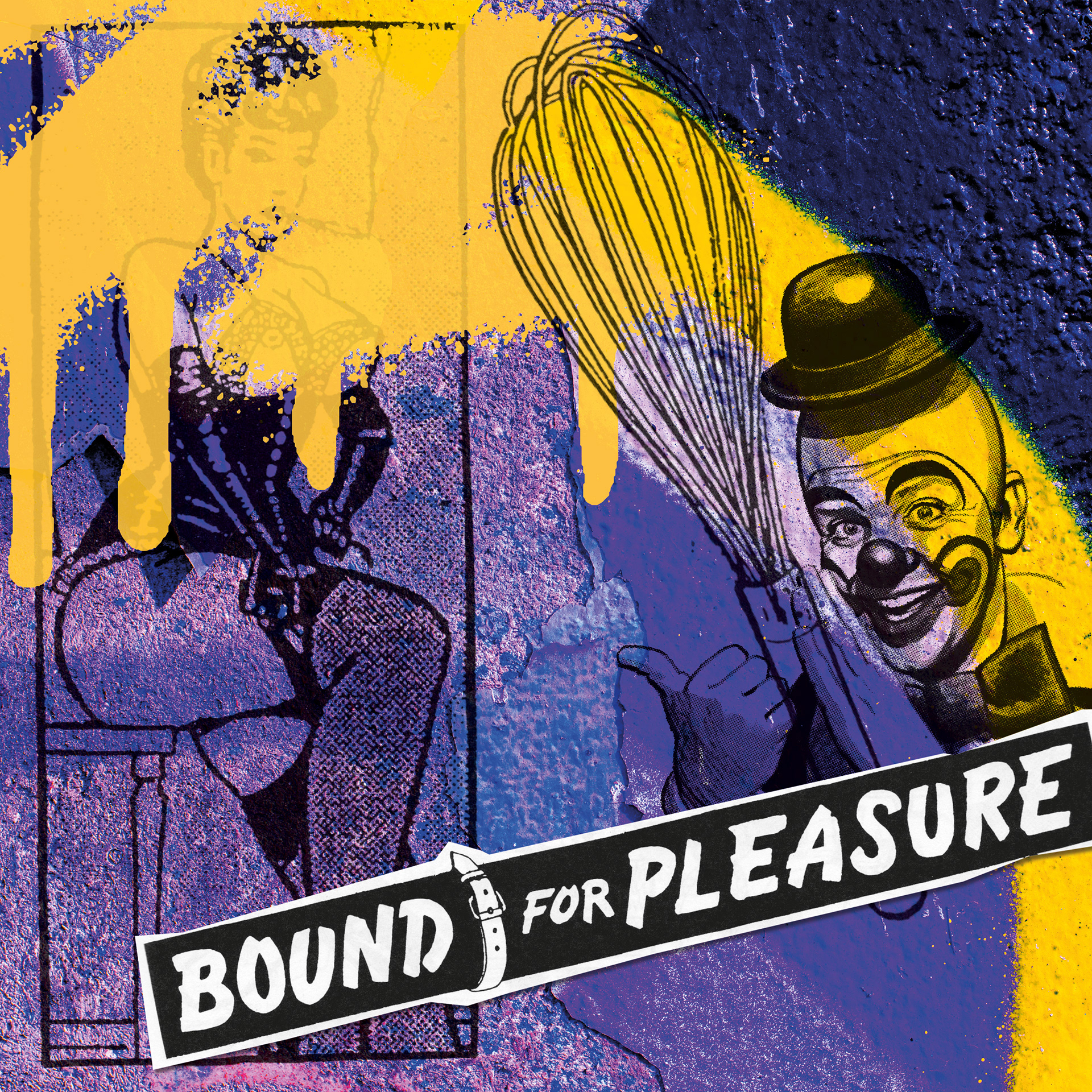 "Bound for Pleasure" acrylic and collage