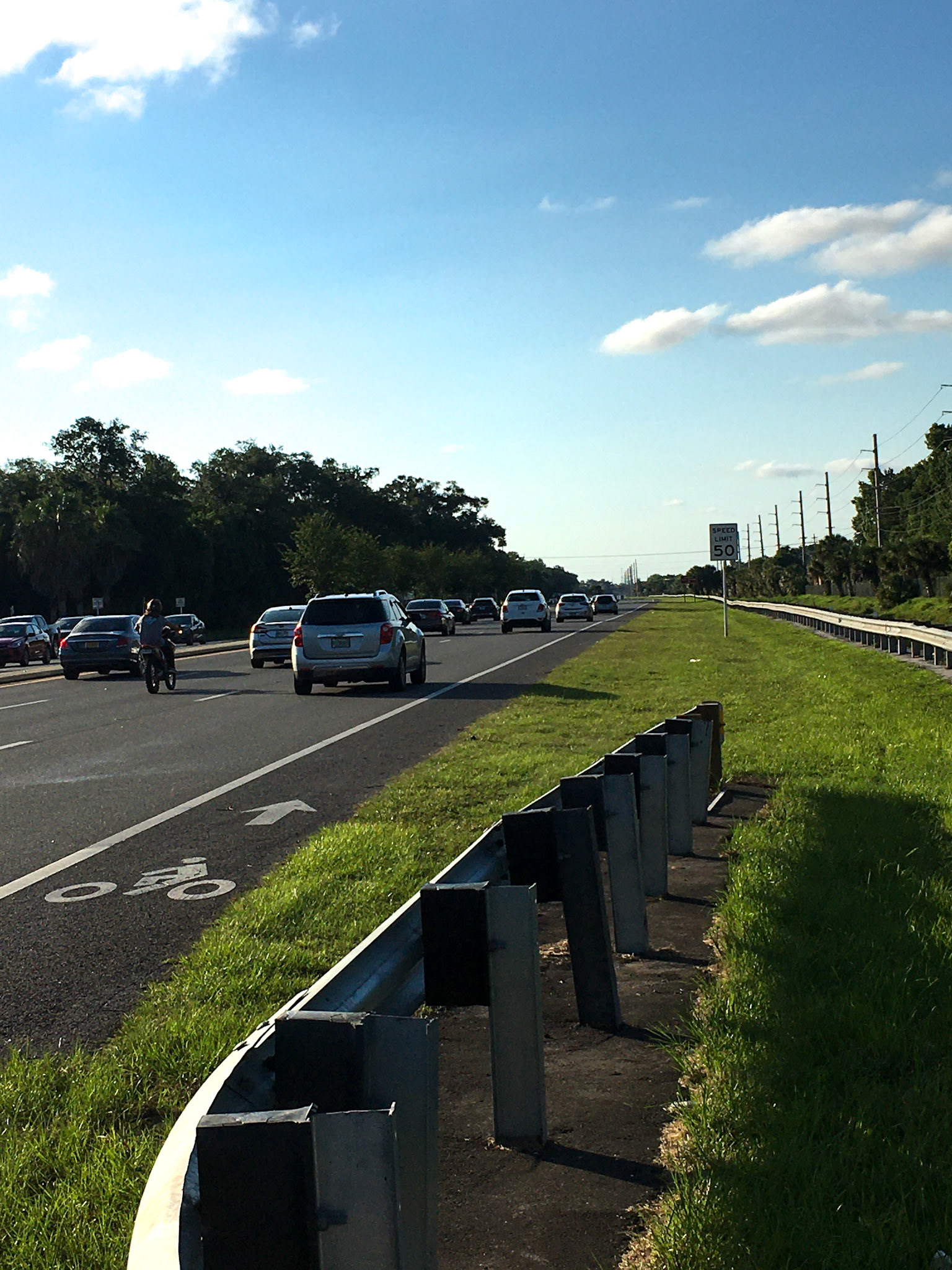 Bike lane on northbound Nova Rd, Daytona Beach