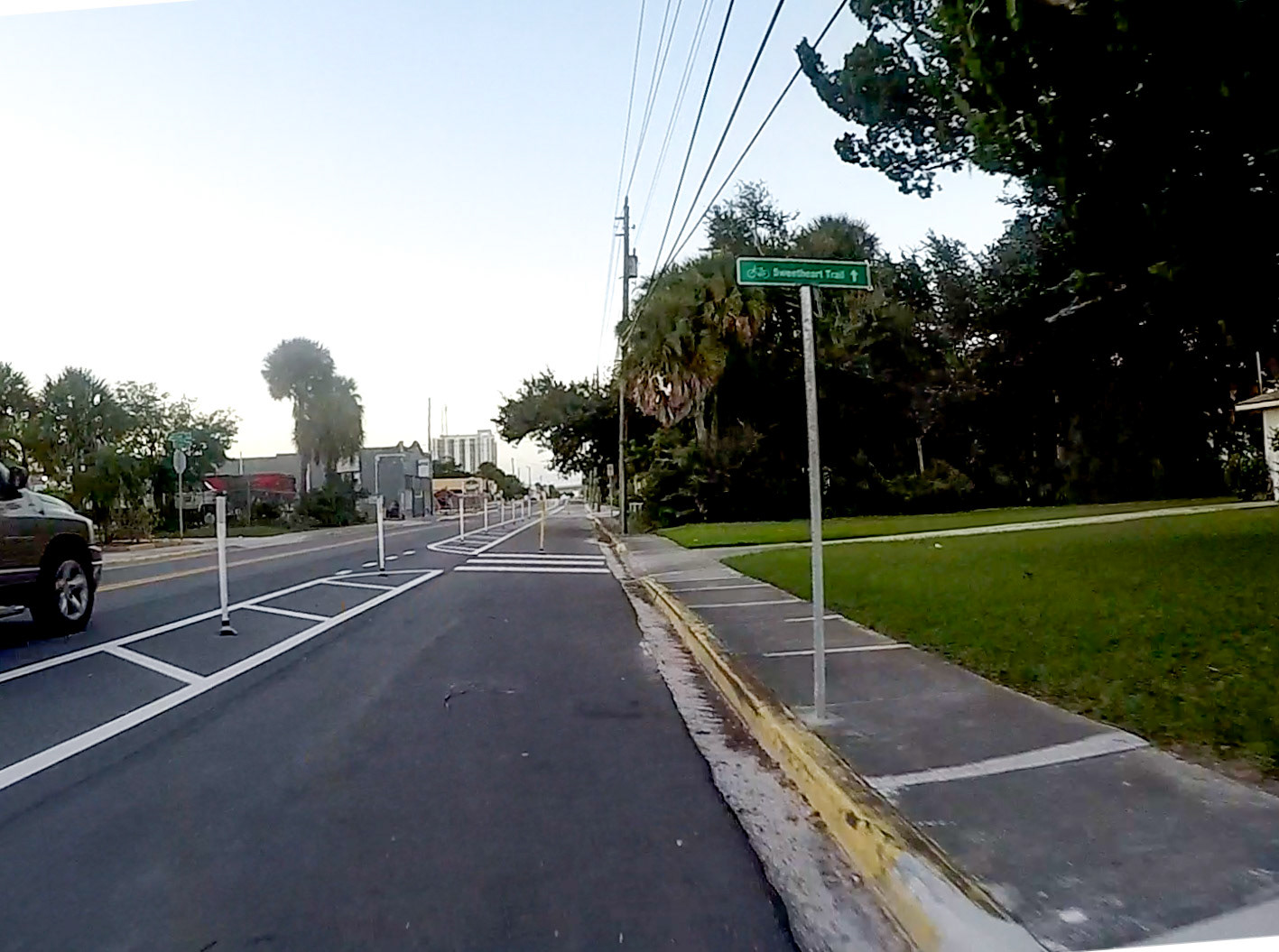Cycletrack on Ballough Rd, Daytona Beach