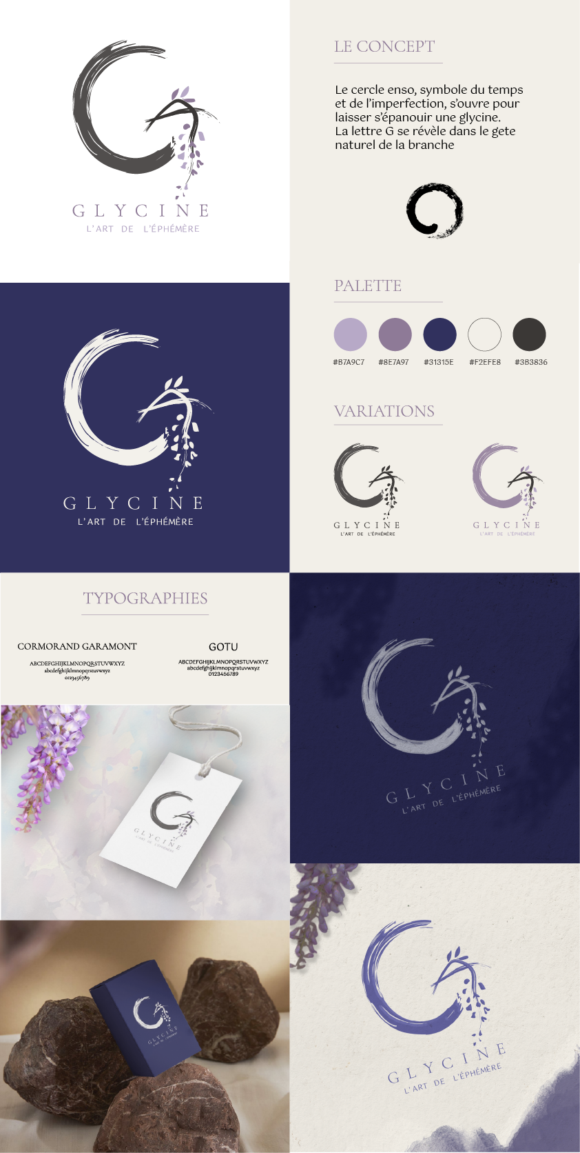 Logo Glycine Monogramme style Japon