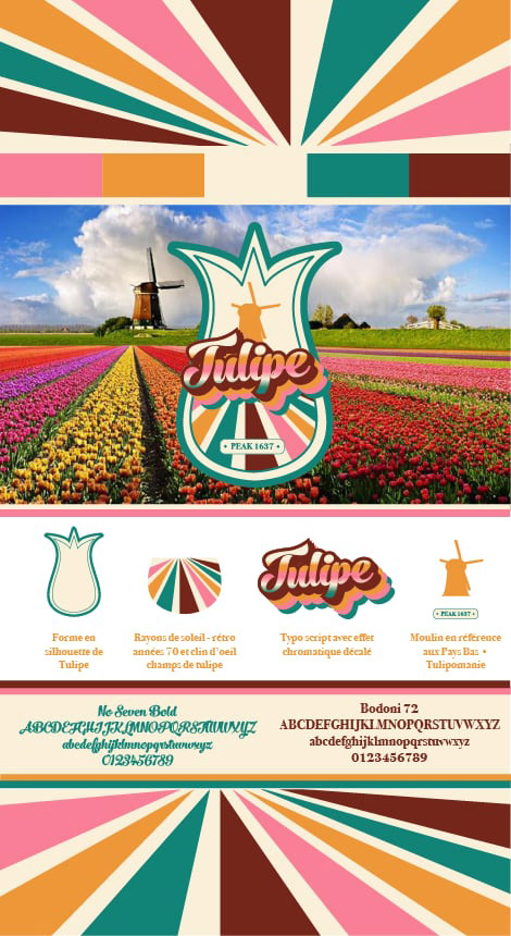 Logo style Retro Vintage Tulipe