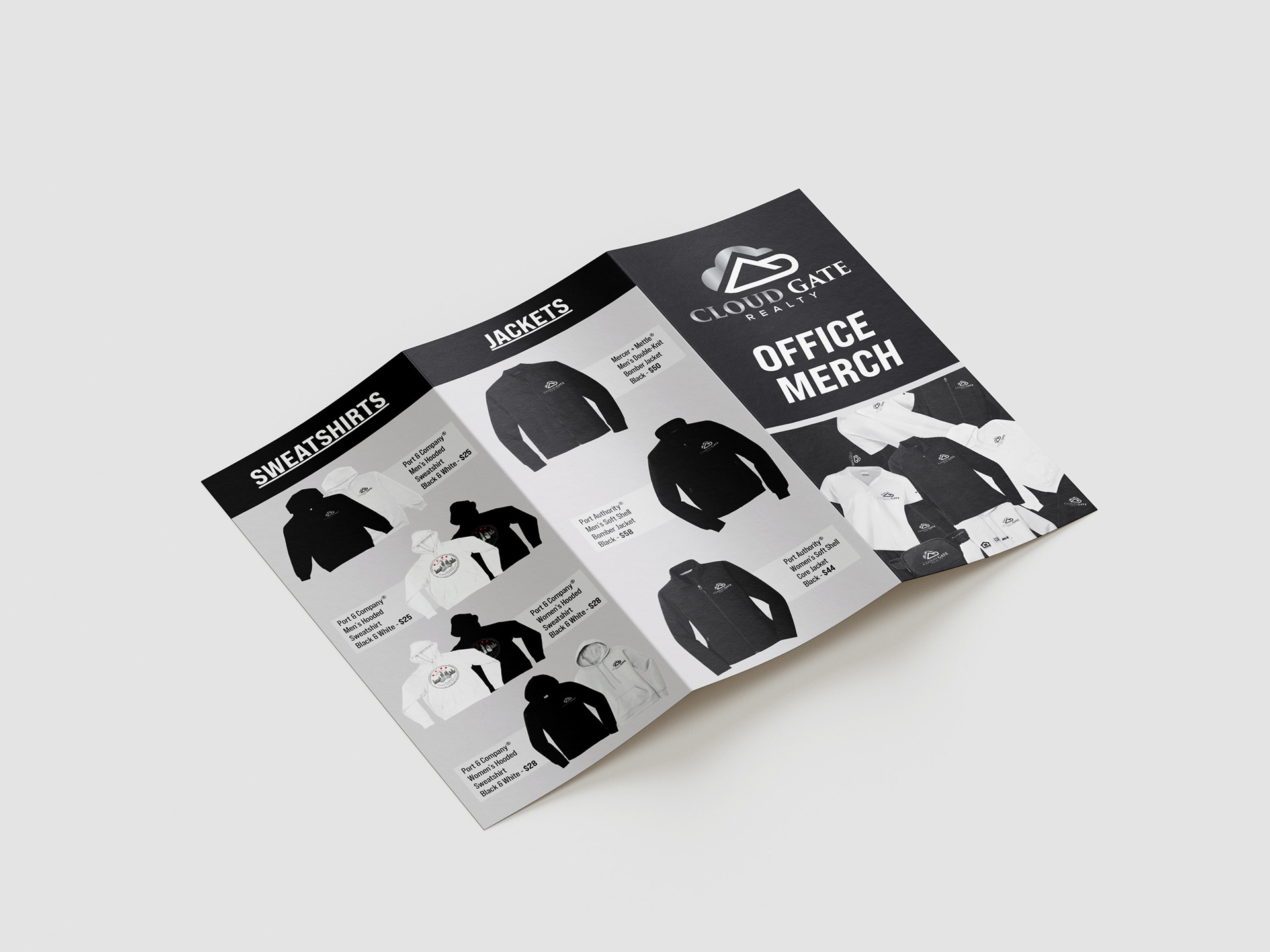 Merch brochure created for Cloud Gate Realty