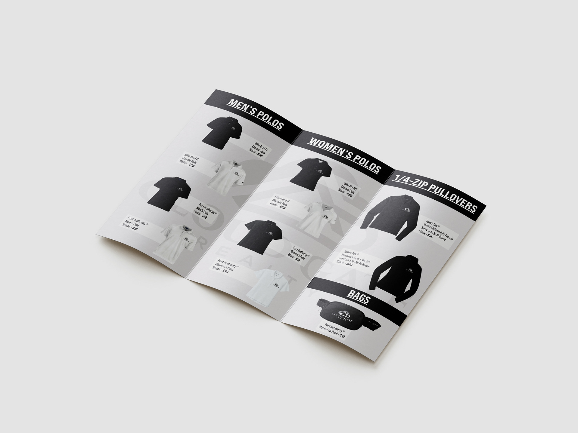 Merch brochure created for Cloud Gate Realty