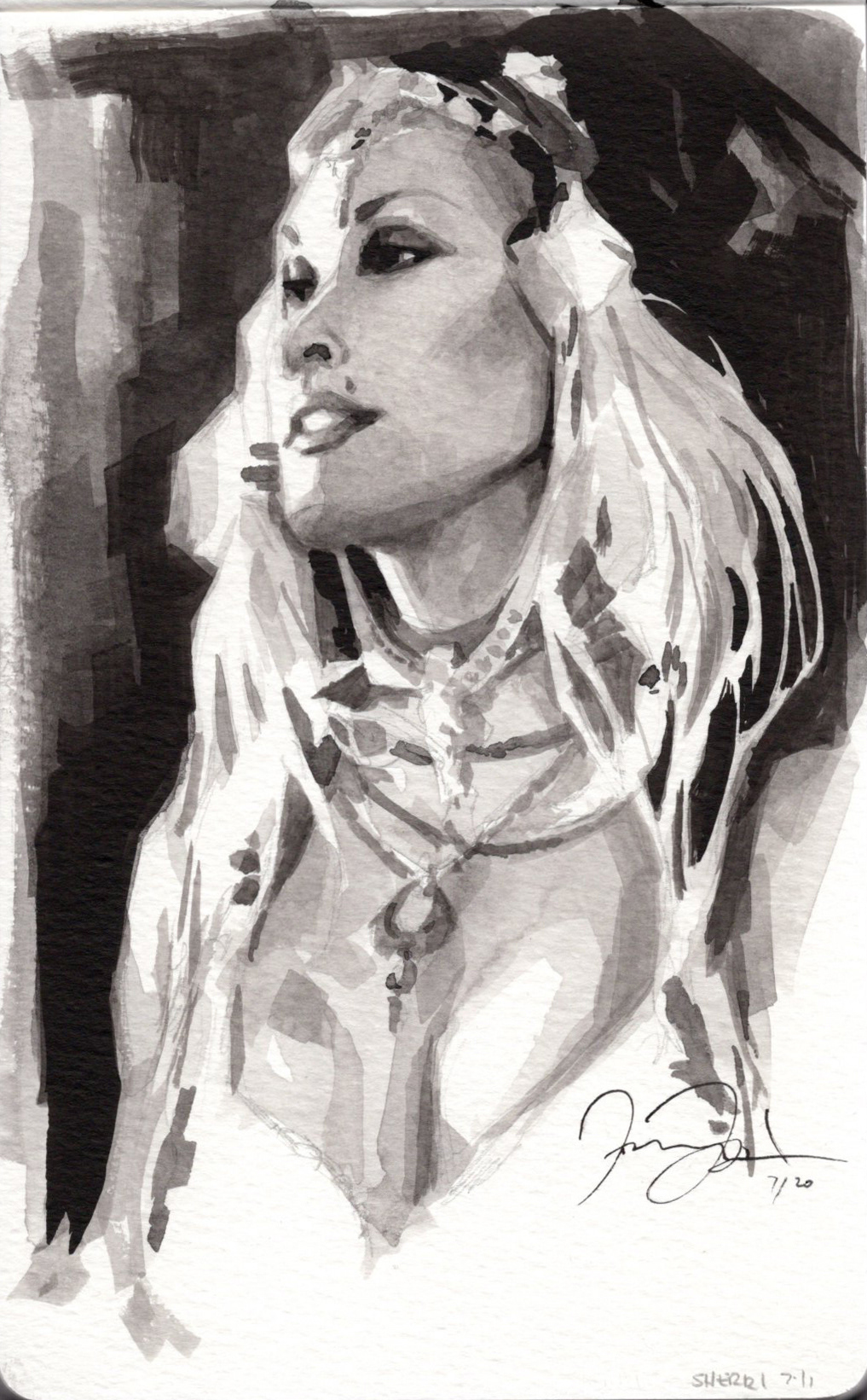 Sherri - Acrylic Ink Wash