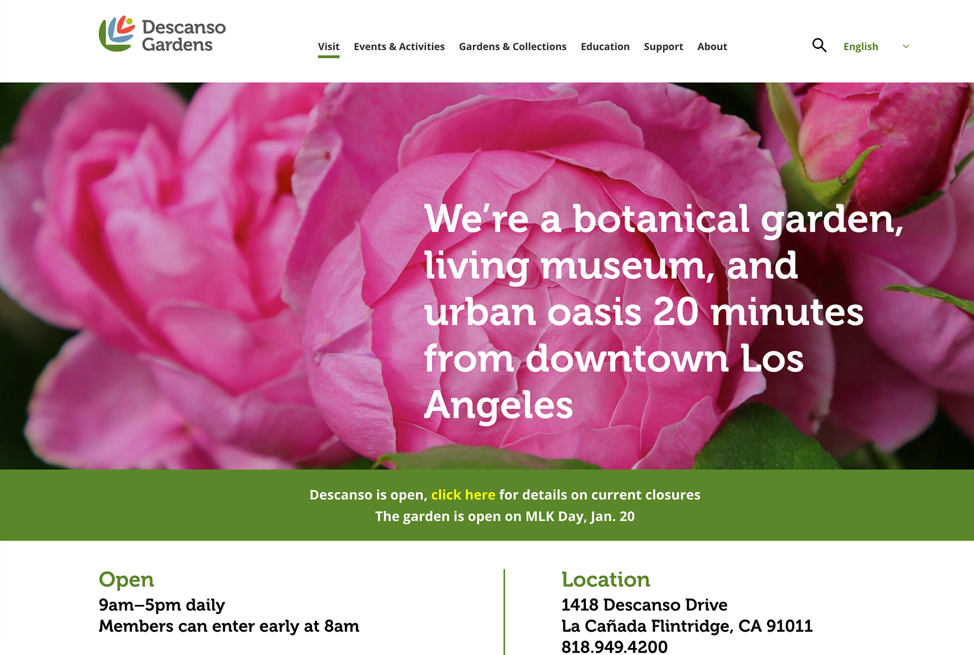 Desktop view with standard horizontal nav links