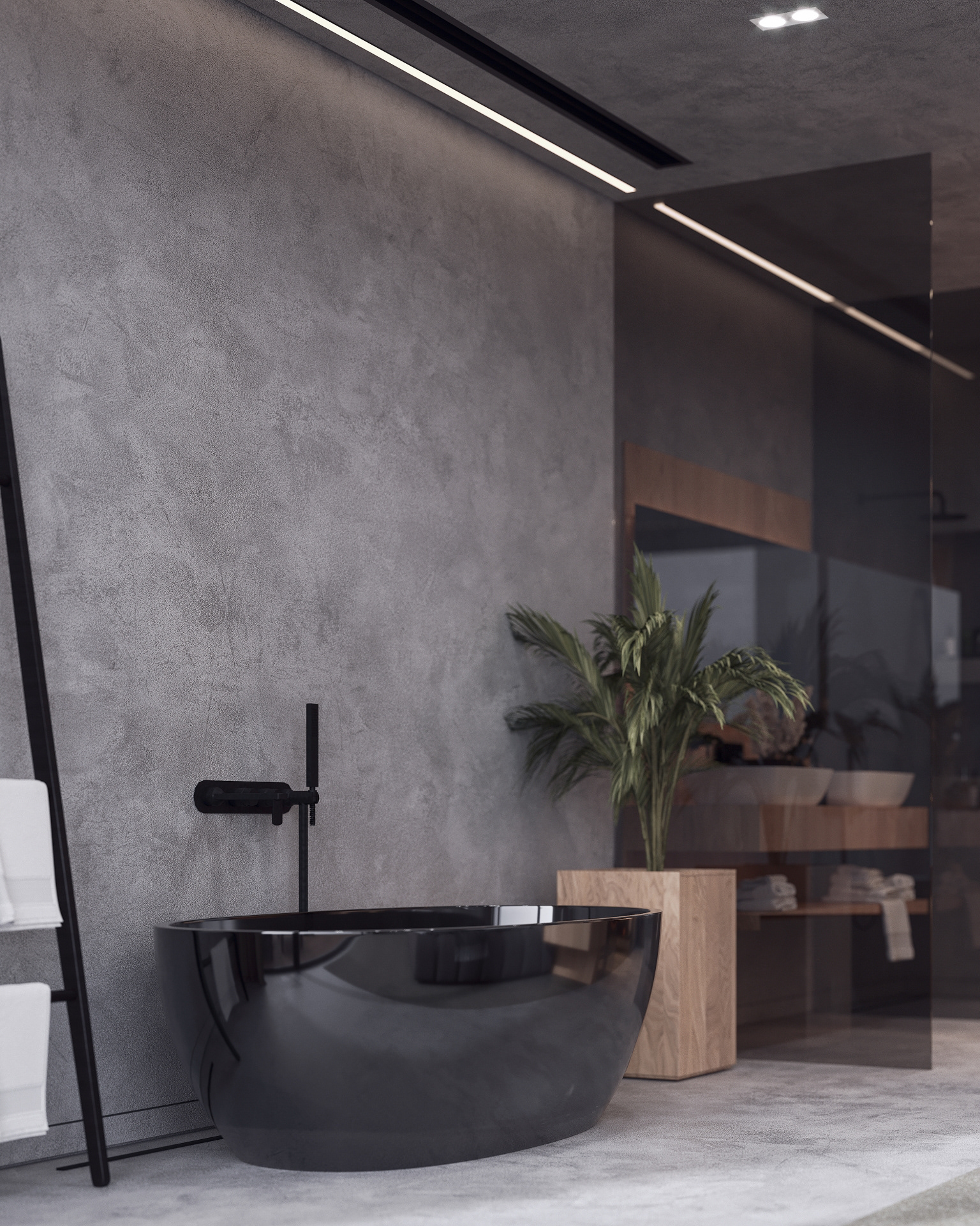 interior nash concrete minimal folding origami wood beton bebitalia graffiti minimalistic living sofa fireplace lighting tv area pot shelves view kitchen island stainless steel armchair master bedroom wardrobe glass tinted bathroom antoniolupi