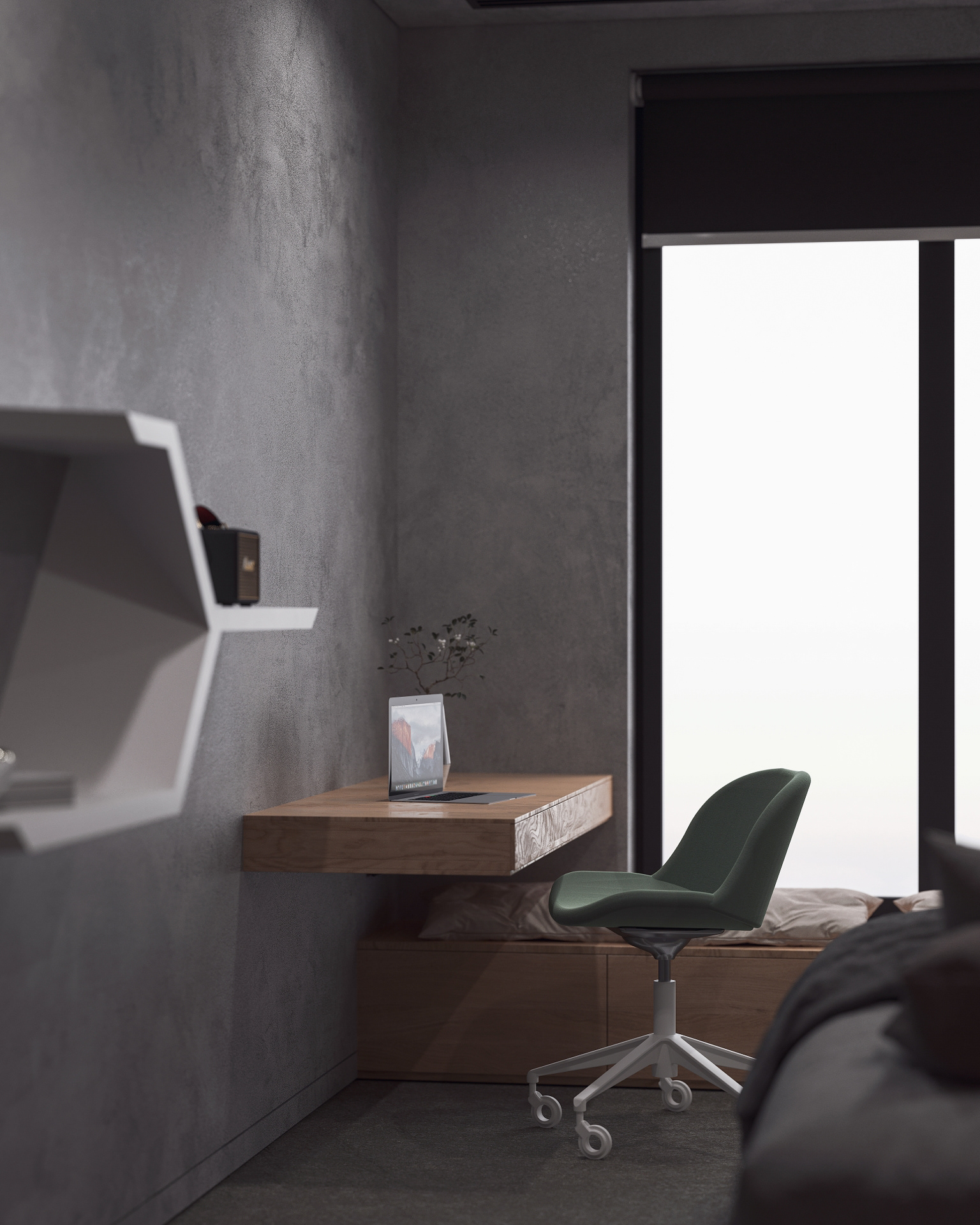 interior nash concrete minimal folding origami wood beton bebitalia graffiti minimalistic living sofa fireplace lighting tv area pot shelves view kitchen island stainless steel armchair master bedroom wardrobe glass tinted bathroom antoniolupi