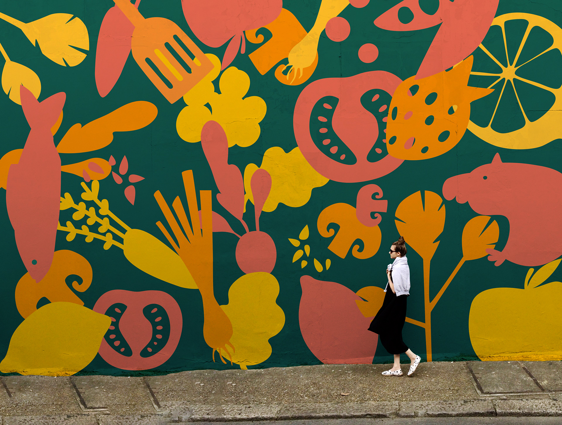 Fresque/illustration murale Les saveurs de mamie