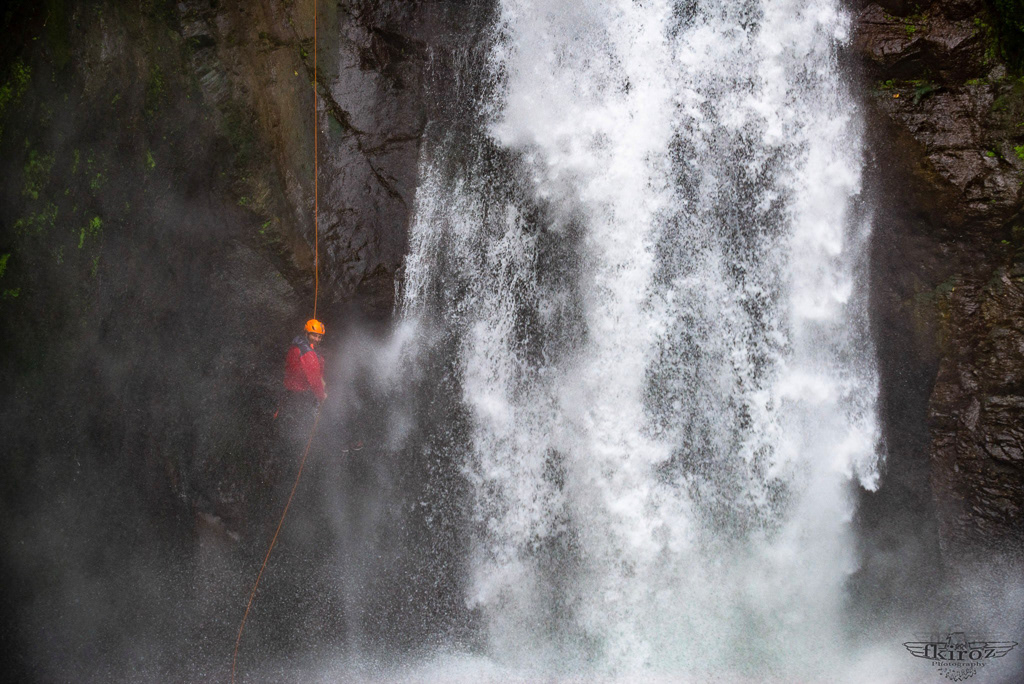 Rappel at Aquiares Waterfall, Turrialba