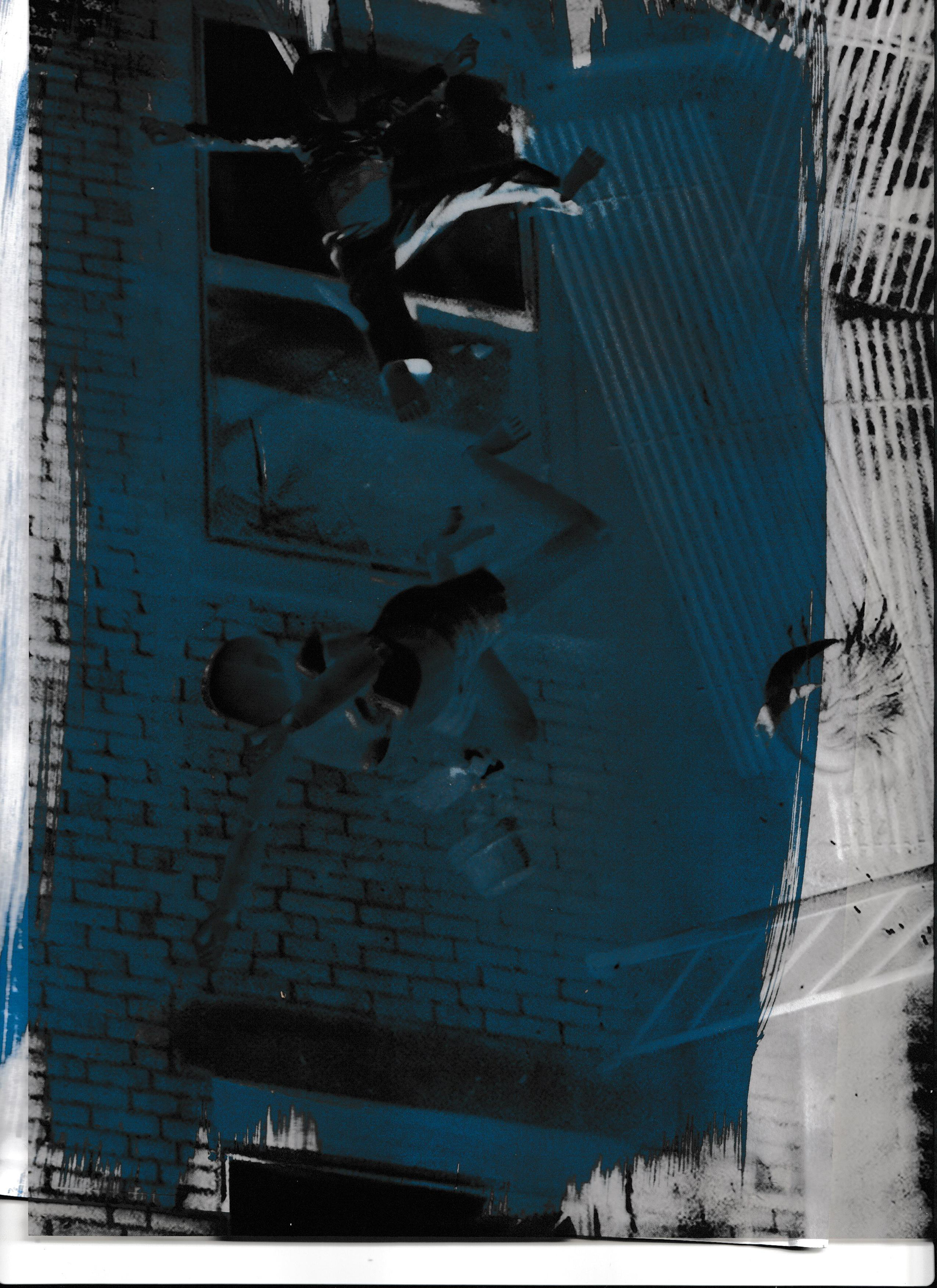 Falling Fire Escape | Cyanotype #2