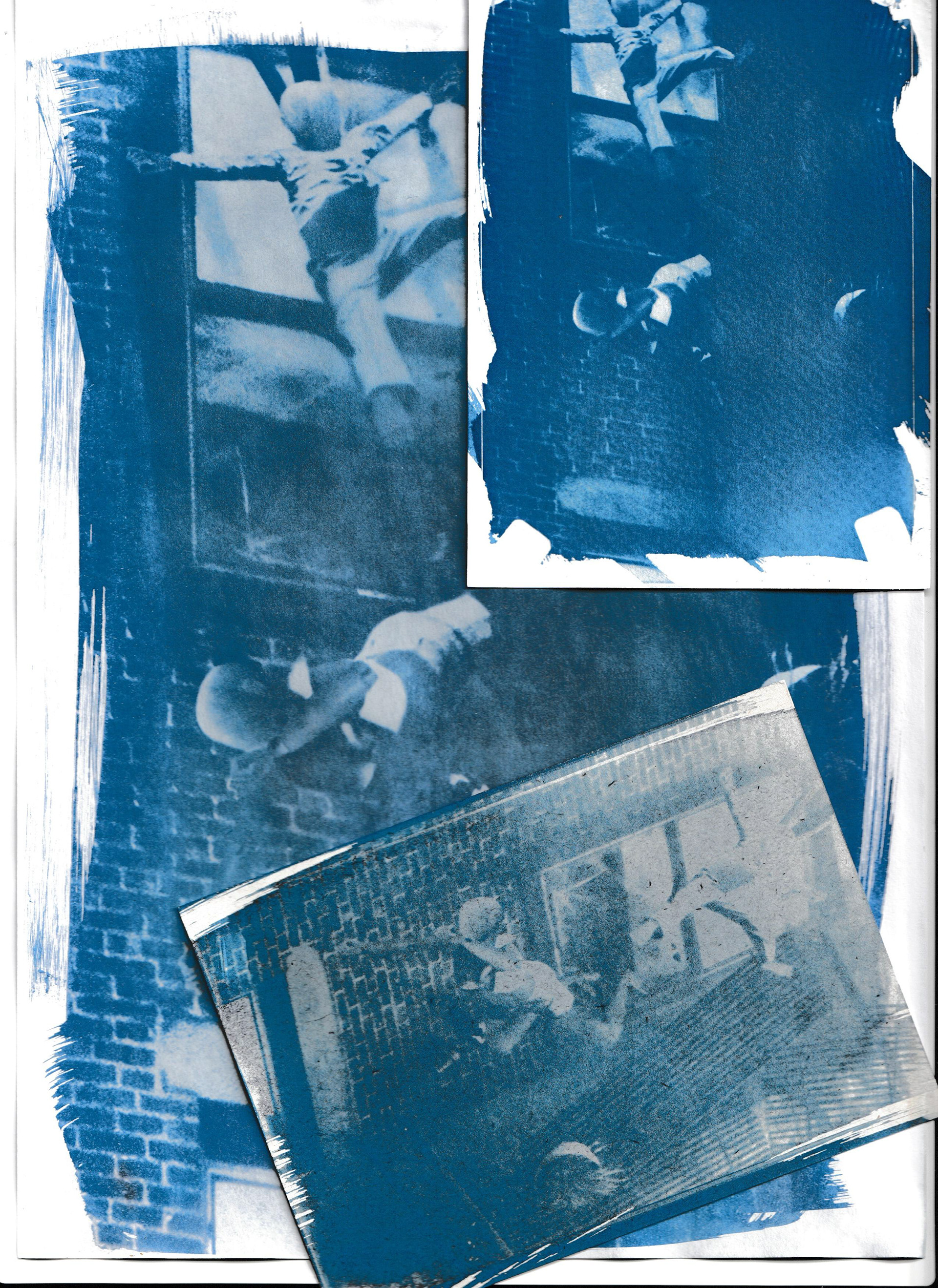 Falling Fire Escape | Cyanotype #1