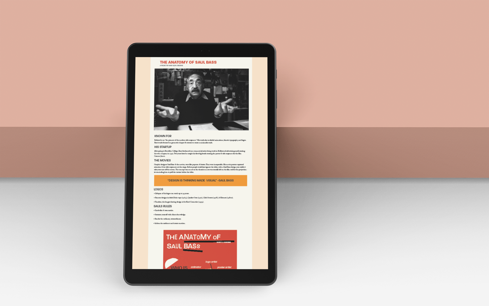 Blog- Tablet view