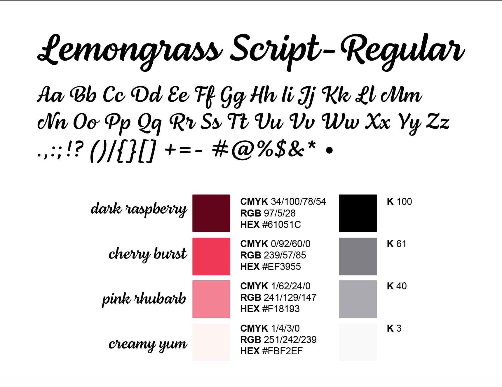 font & colors