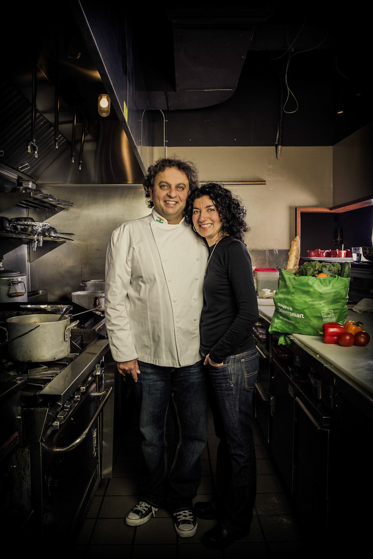 Vikram Vij and Meeru Dhalwala at Vij's Restaurant