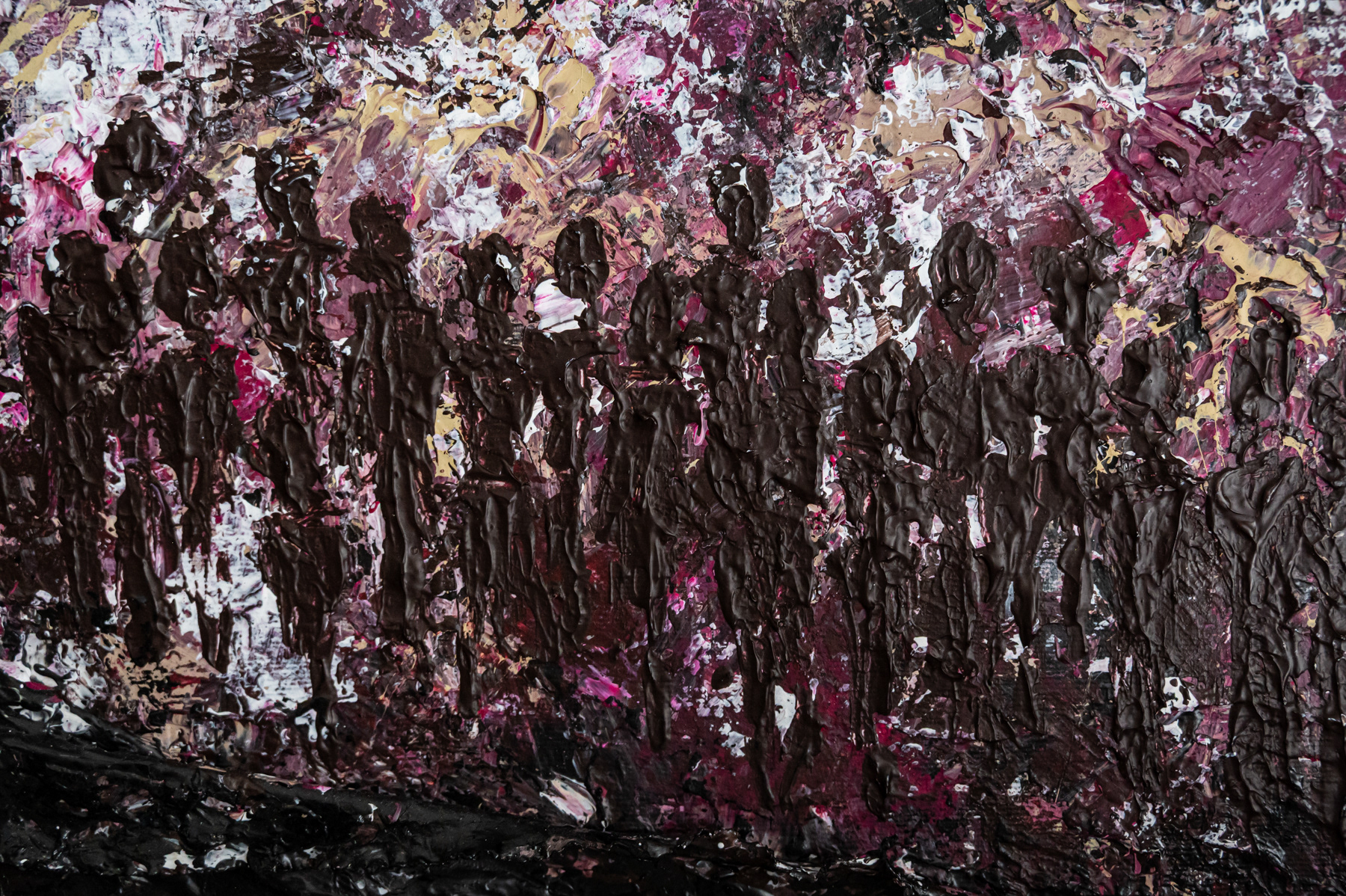 Rituál, akryl na plátně, igelit, 60x50, 2026