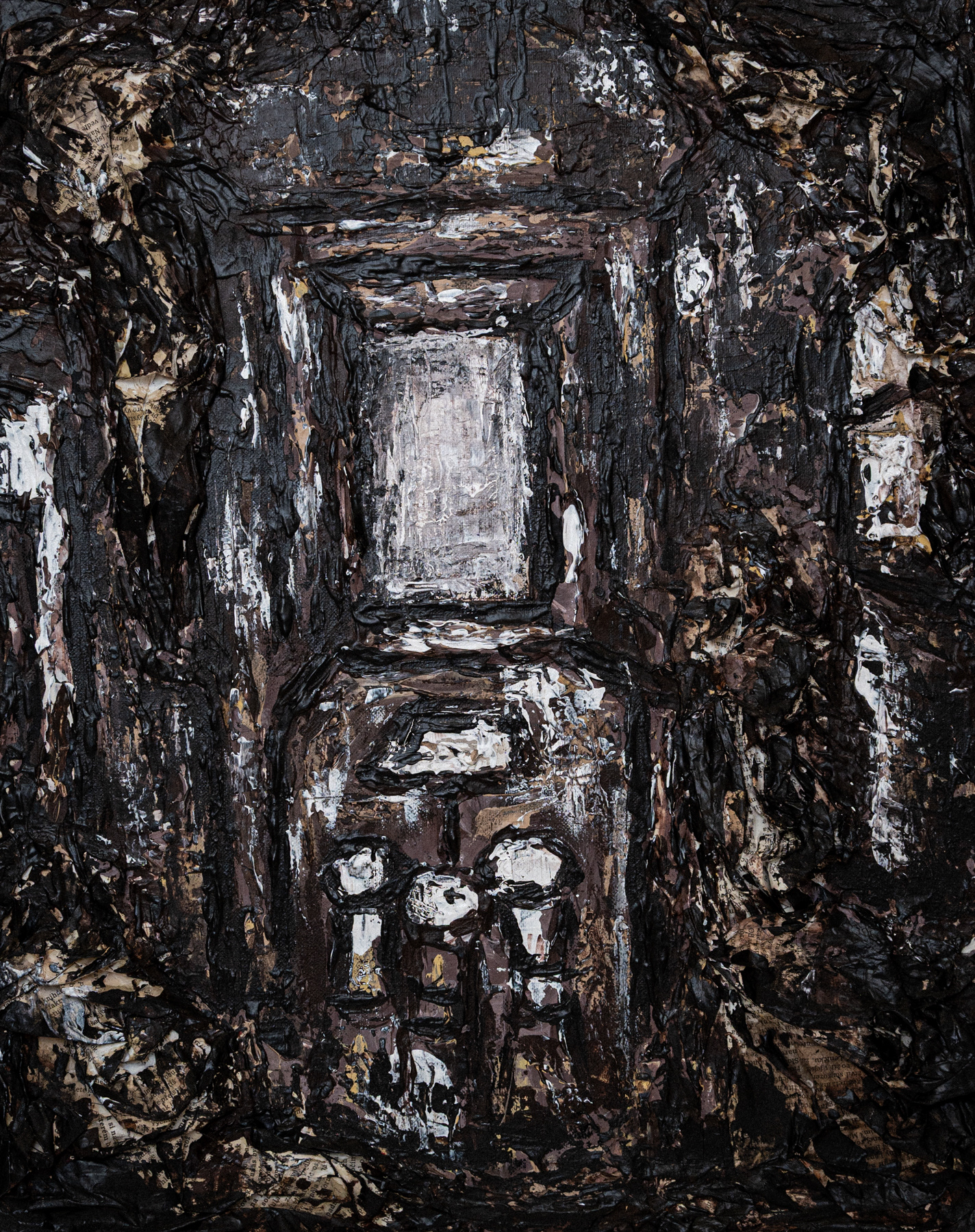 Bad Flash,  akryl a noviny na plátně, 40x50, 2025